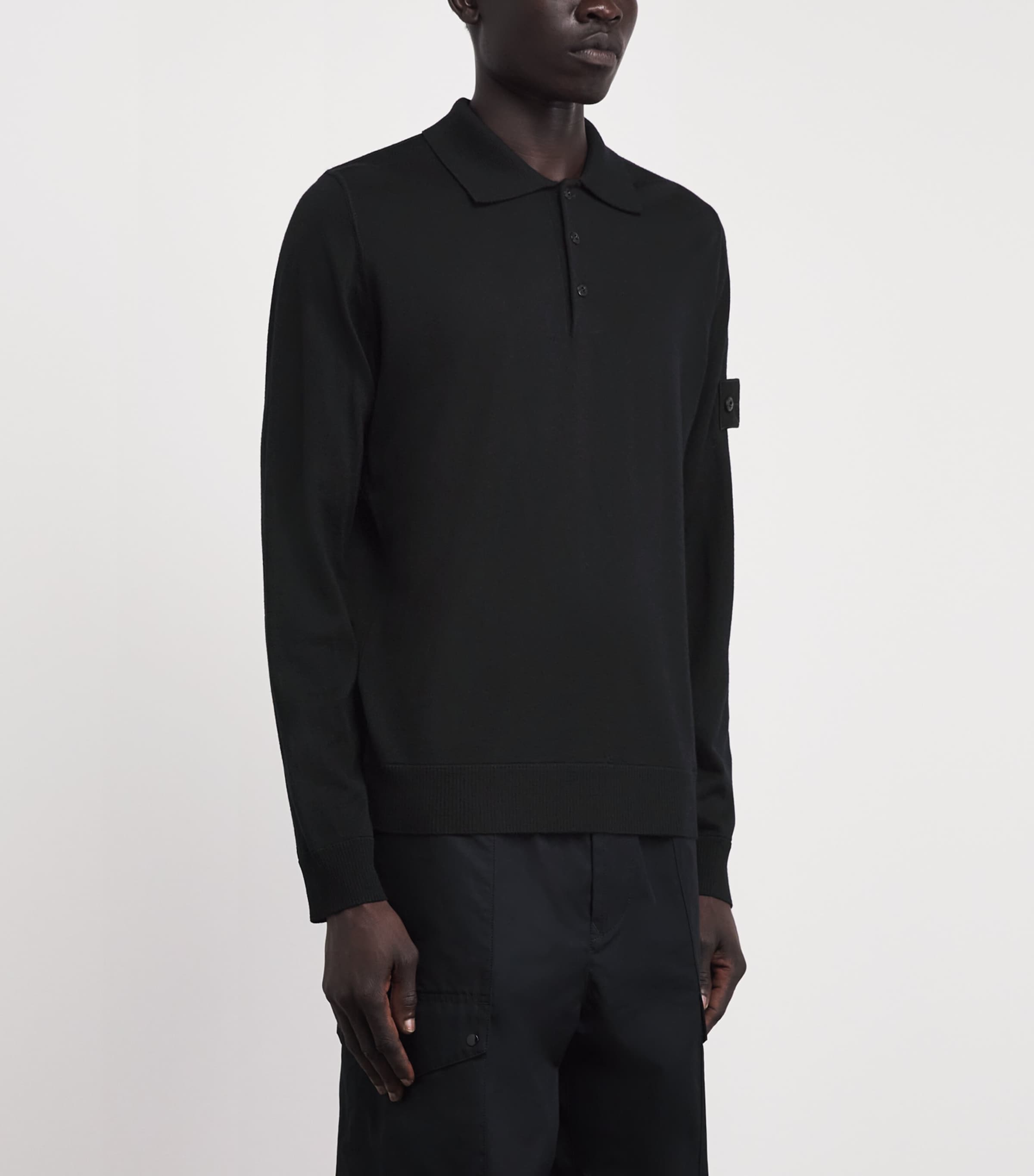 Stone Island Mens Virgin Wool Ghost Polo Sweater Image 4