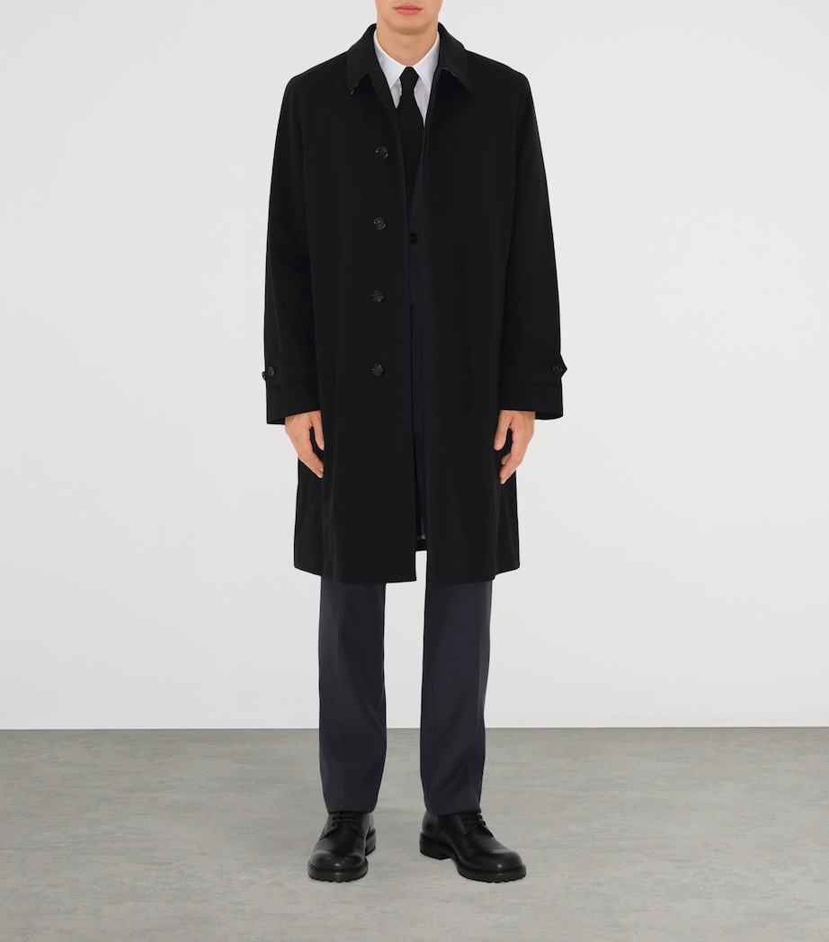 Cotton Gabardine Car Coat BLACK Image 2