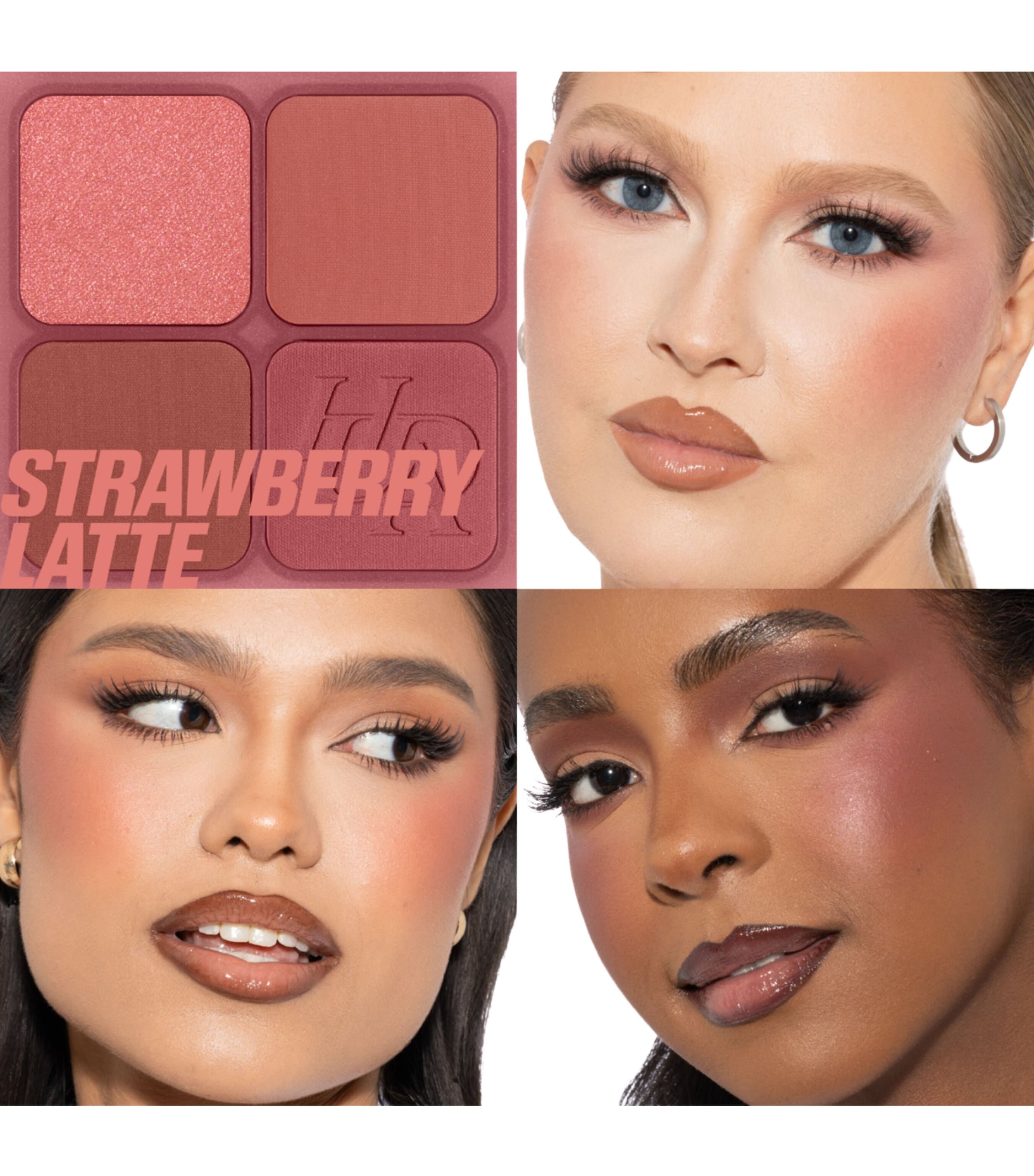Huda Beauty Blush Filter Blurring Blushlighters Palette Strawberry Latte Image 2