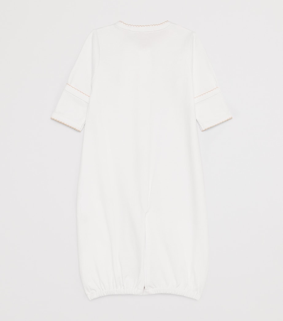 Pima Cotton Teddy Convertible Gown (0-12 Months) K188WHITE/ECRU Image 2