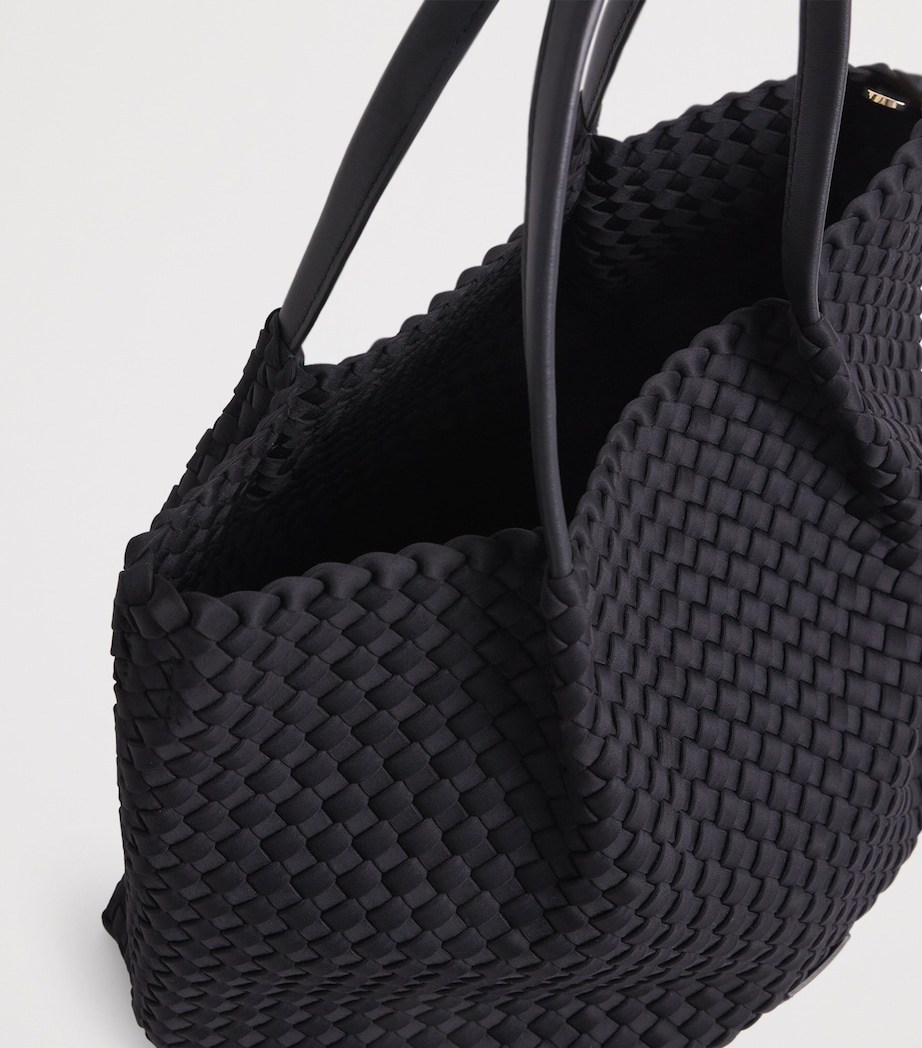 Harrods Neoprene Woven East-West Tote Bag Black Image 4