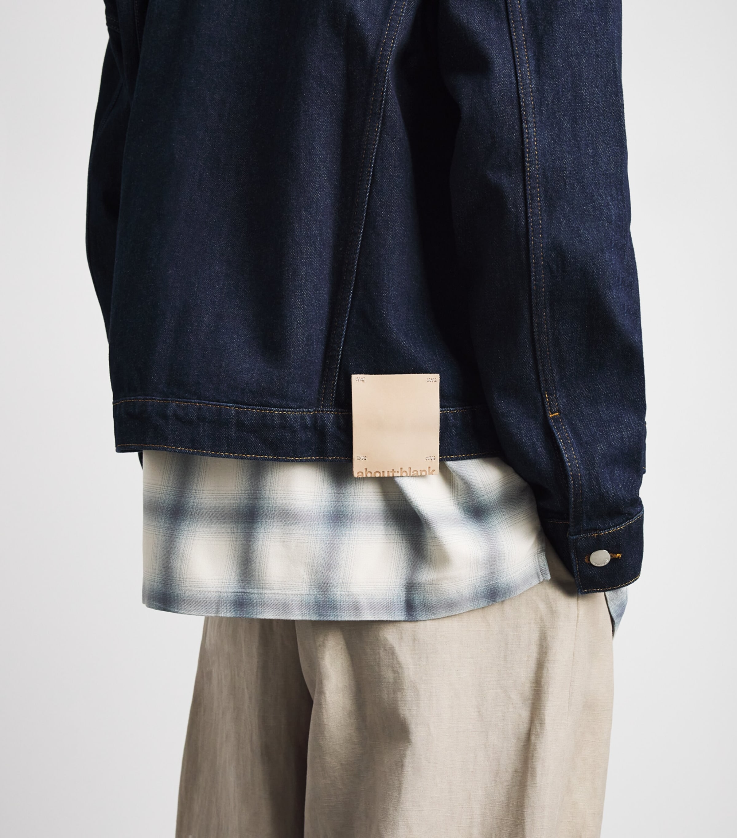 about:blank Mens Boxy Denim Jacket Raw Indigo Image 3