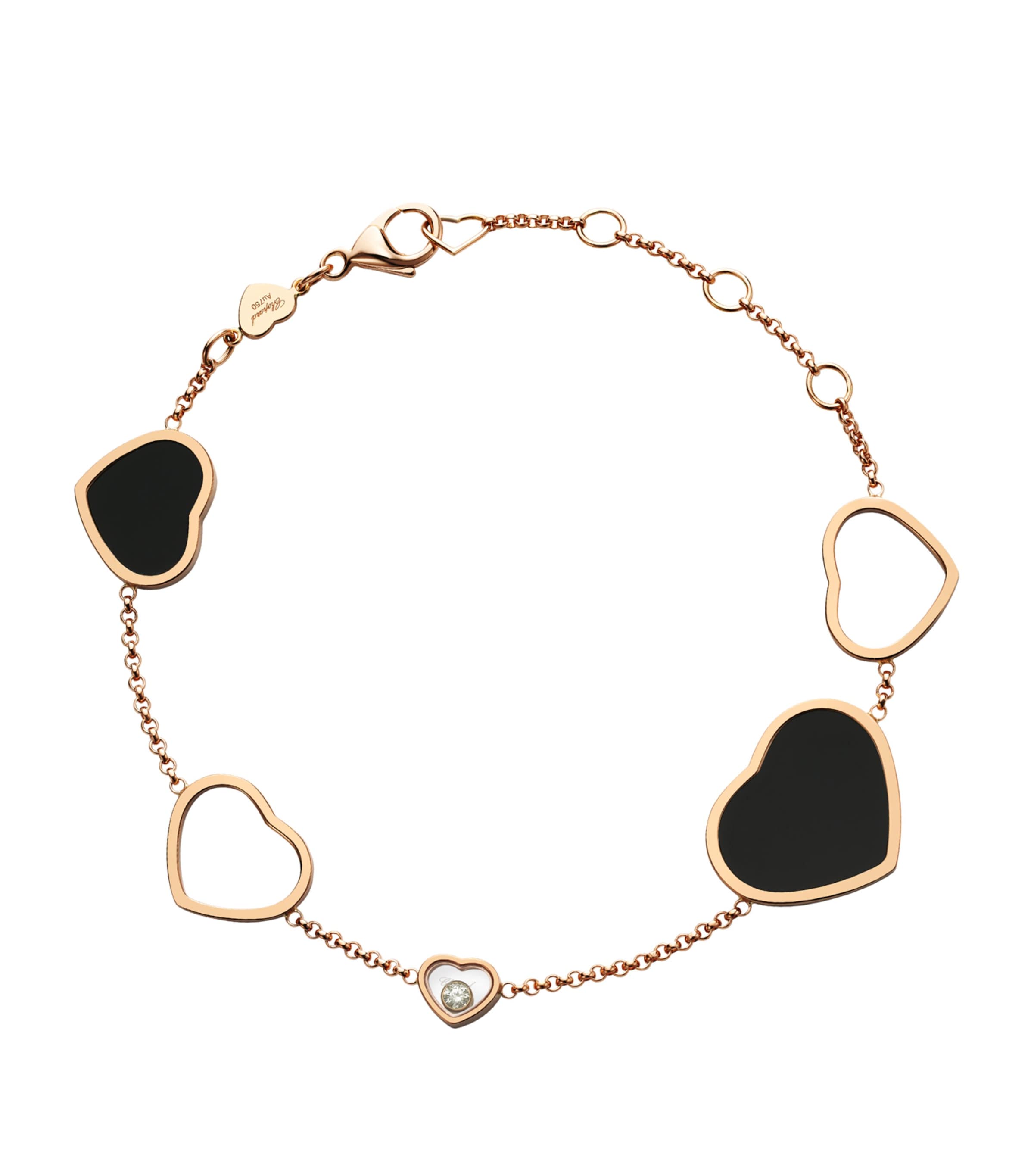 Chopard Rose Gold And Diamond Happy Hearts Bracelet