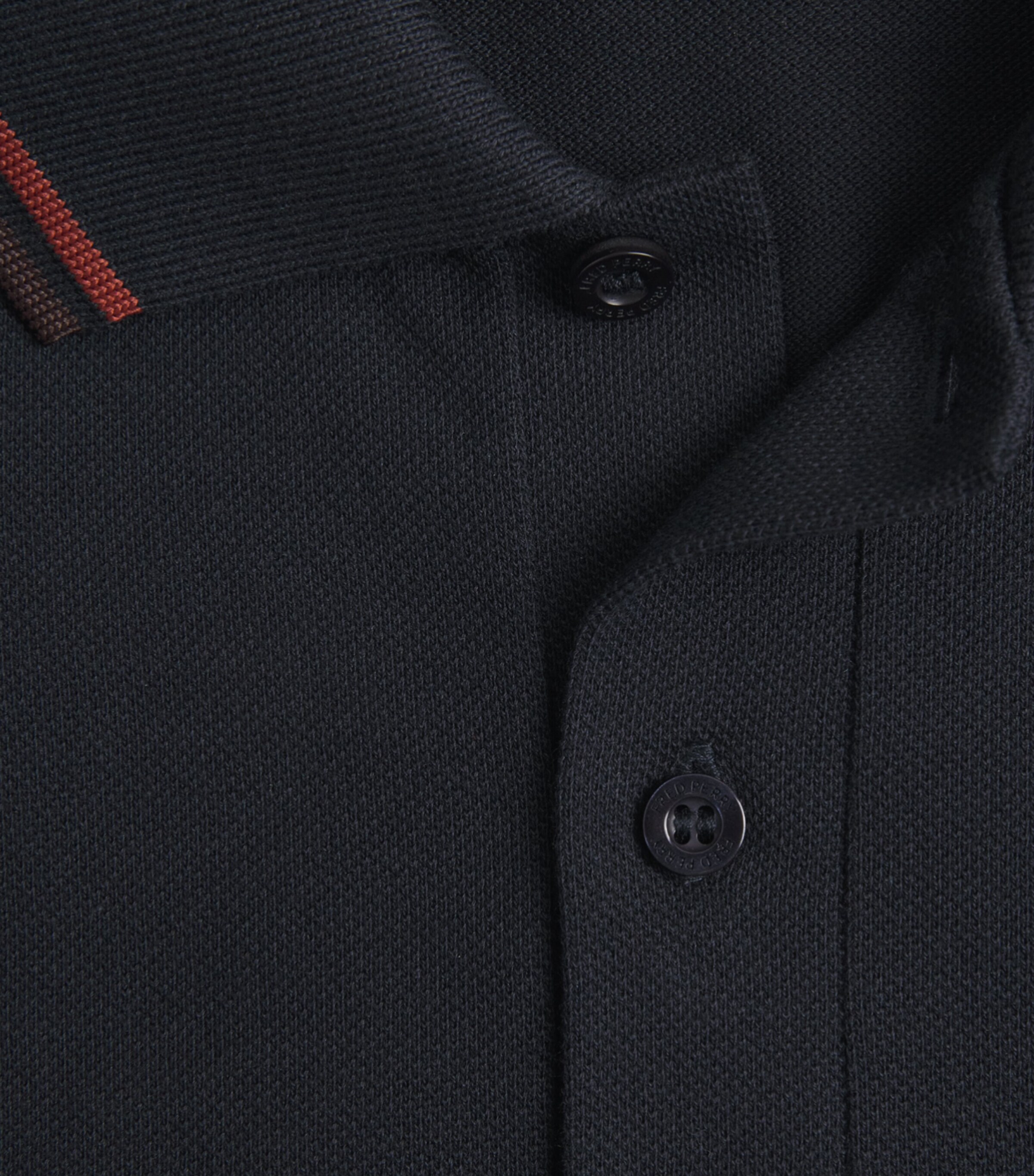 Fred Perry Mens Cotton Twin Tipped Polo Shirt Nvy/brndy/rchbrn Image 6