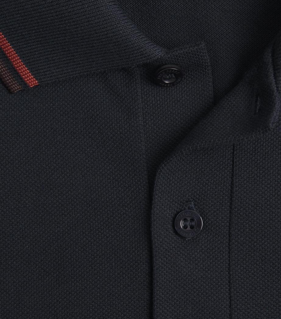 Fred Perry Mens Cotton Twin Tipped Polo Shirt Nvy/brndy/rchbrn Image 6
