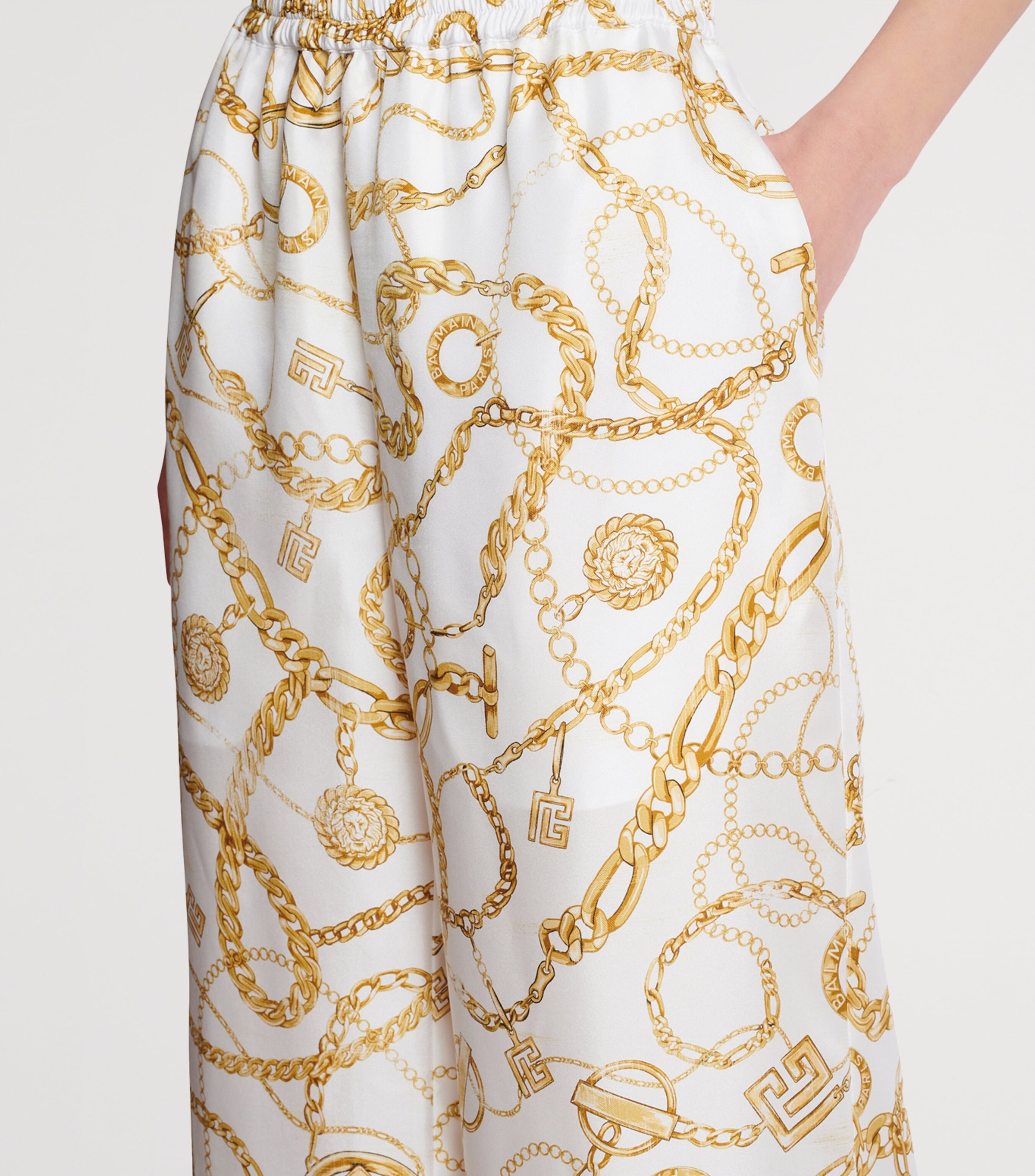 Silk Print Trousers GAD BLANC/OR Image 5