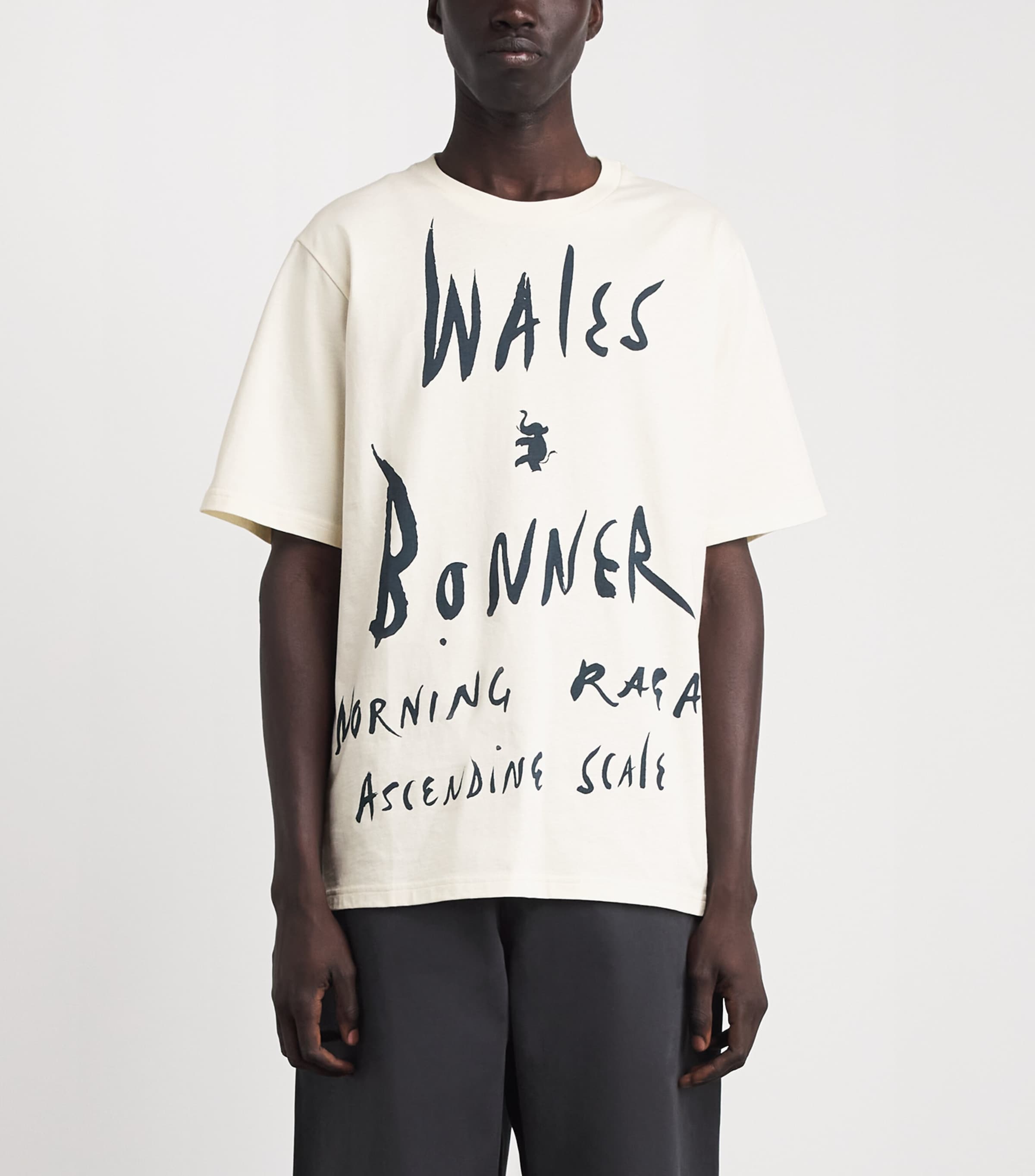 Wales Bonner Mens Cotton Raga T-Shirt Ivory Image 4
