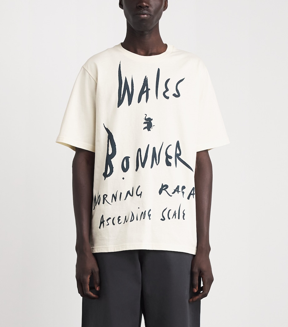 Wales Bonner Mens Cotton Raga T-Shirt Ivory Image 4