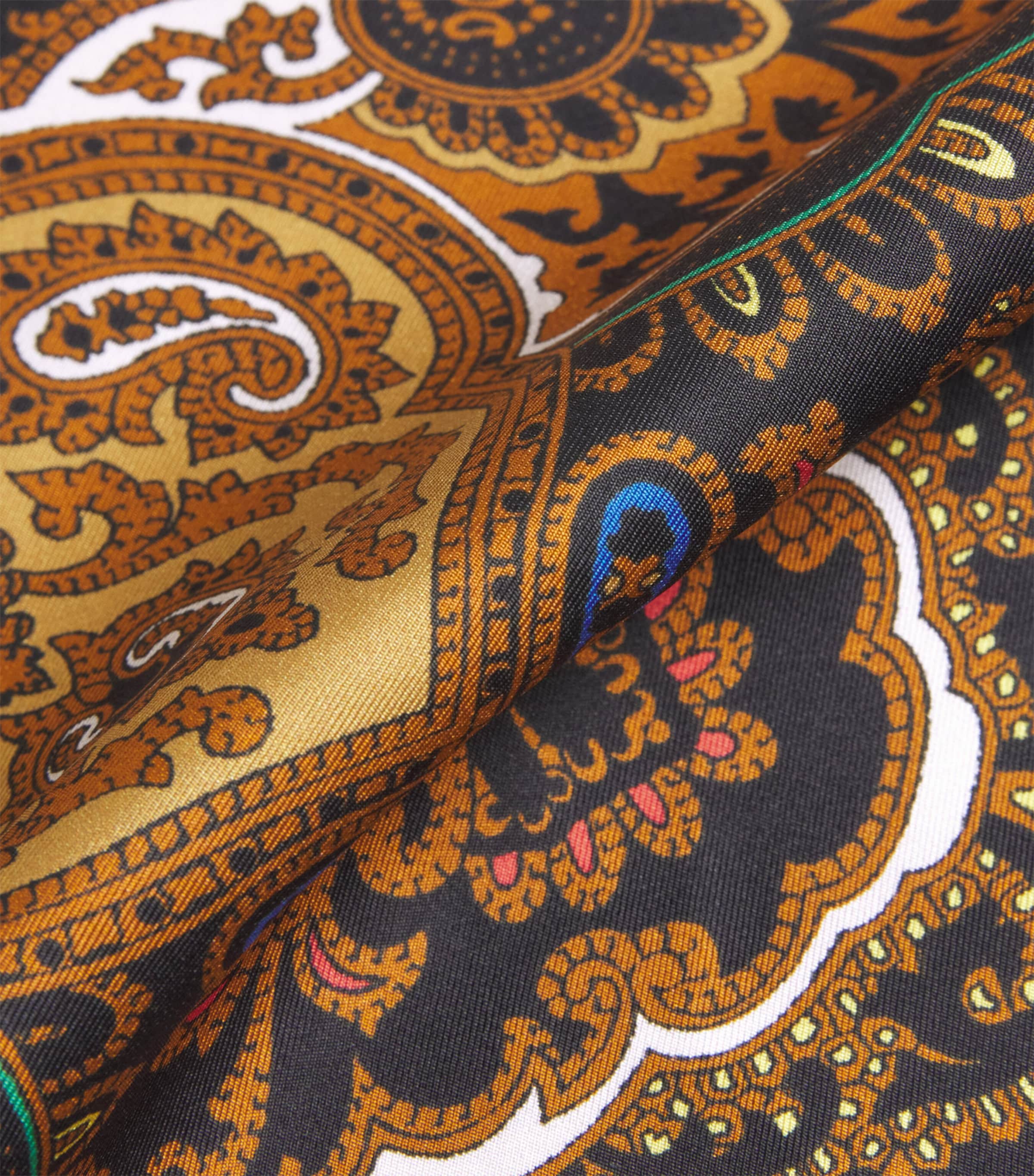 Sandro Paris Silk Printed Scarf Black / Ocher Image 4
