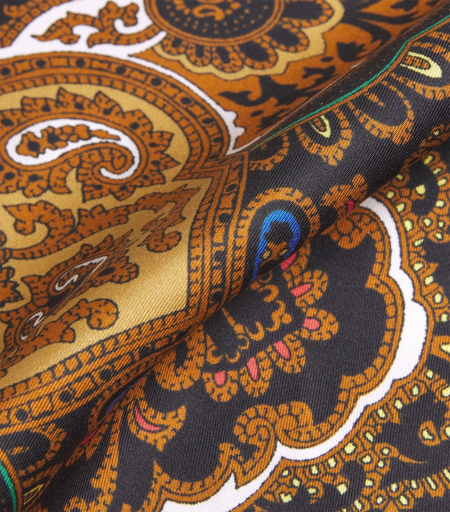 Sandro Paris Silk Printed Scarf Black / Ocher Image 4