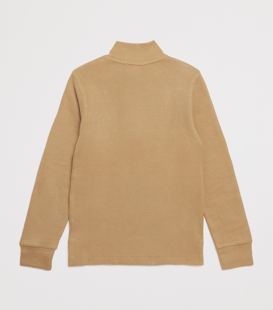 Cotton Quarter-Zip Sweater (2-7 Years) CAMEL Image 2