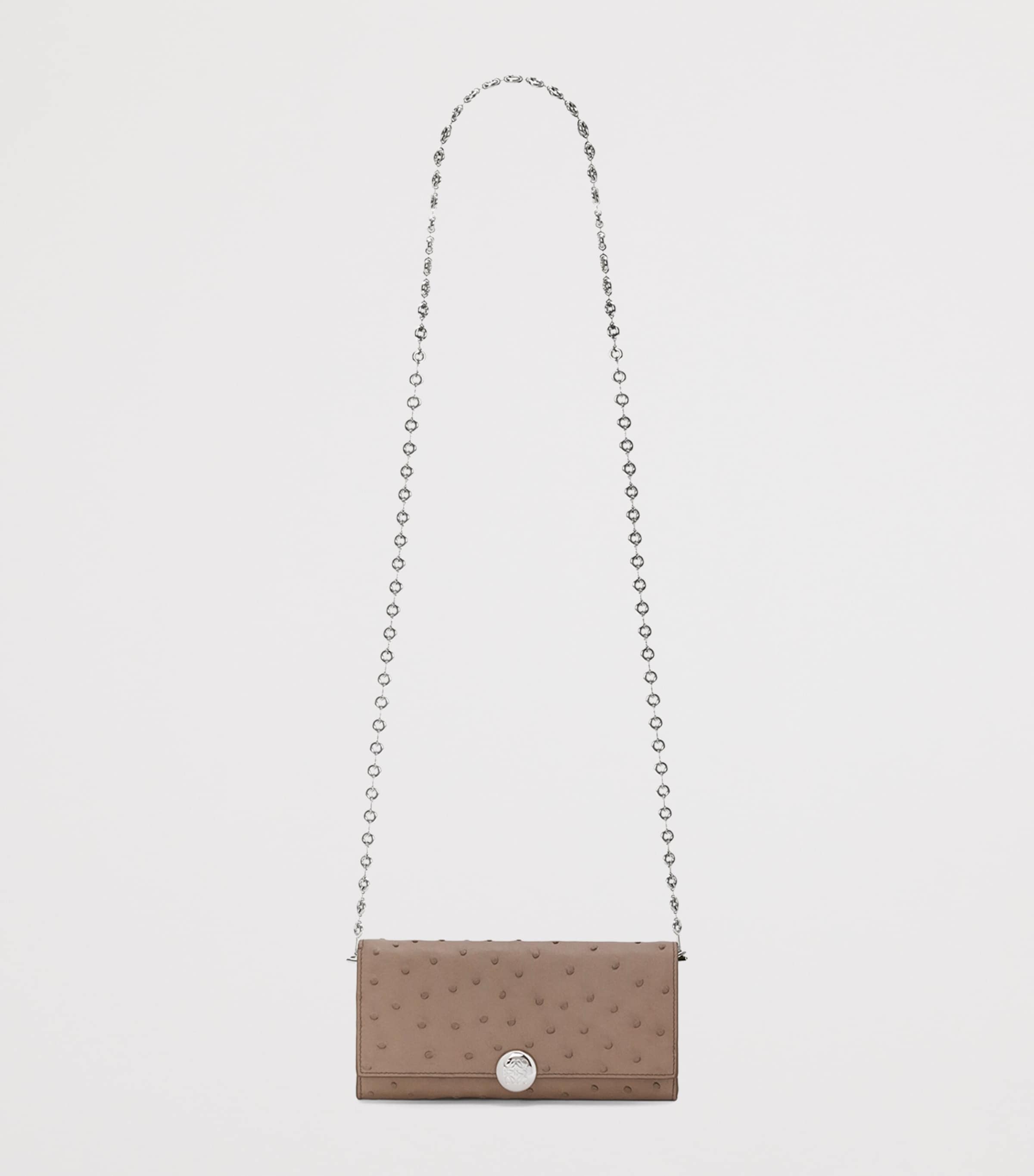 LOEWE Ostrich Leather Pebble Continental Wallet Dark Taupe Image 5