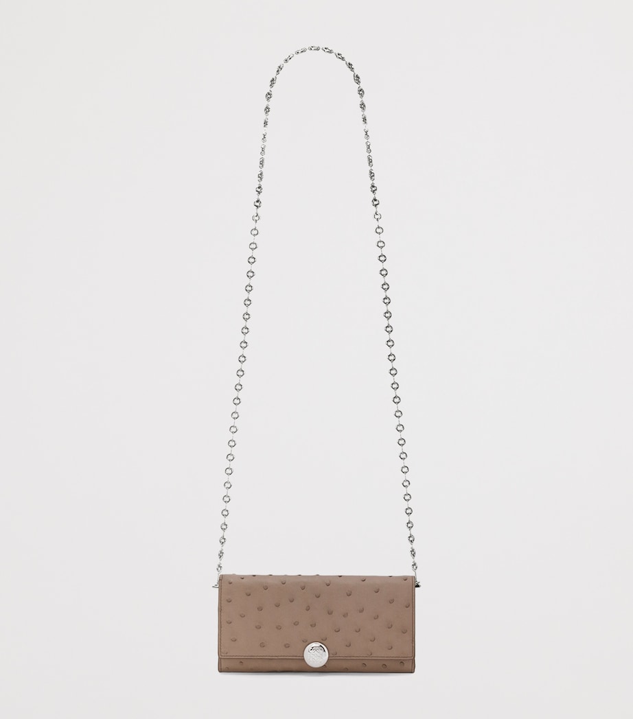 LOEWE Ostrich Leather Pebble Continental Wallet Dark Taupe Image 5