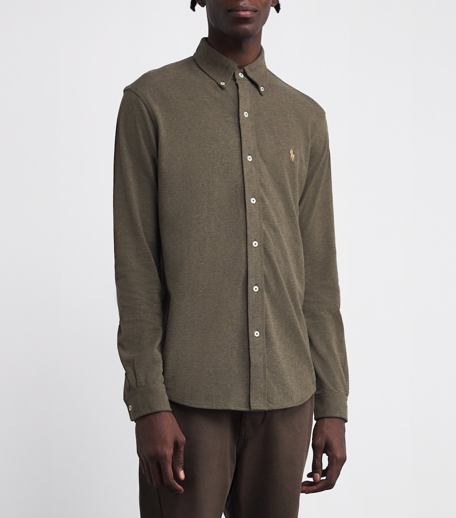 Cotton Featherweight Mesh Shirt GREEN Image 3