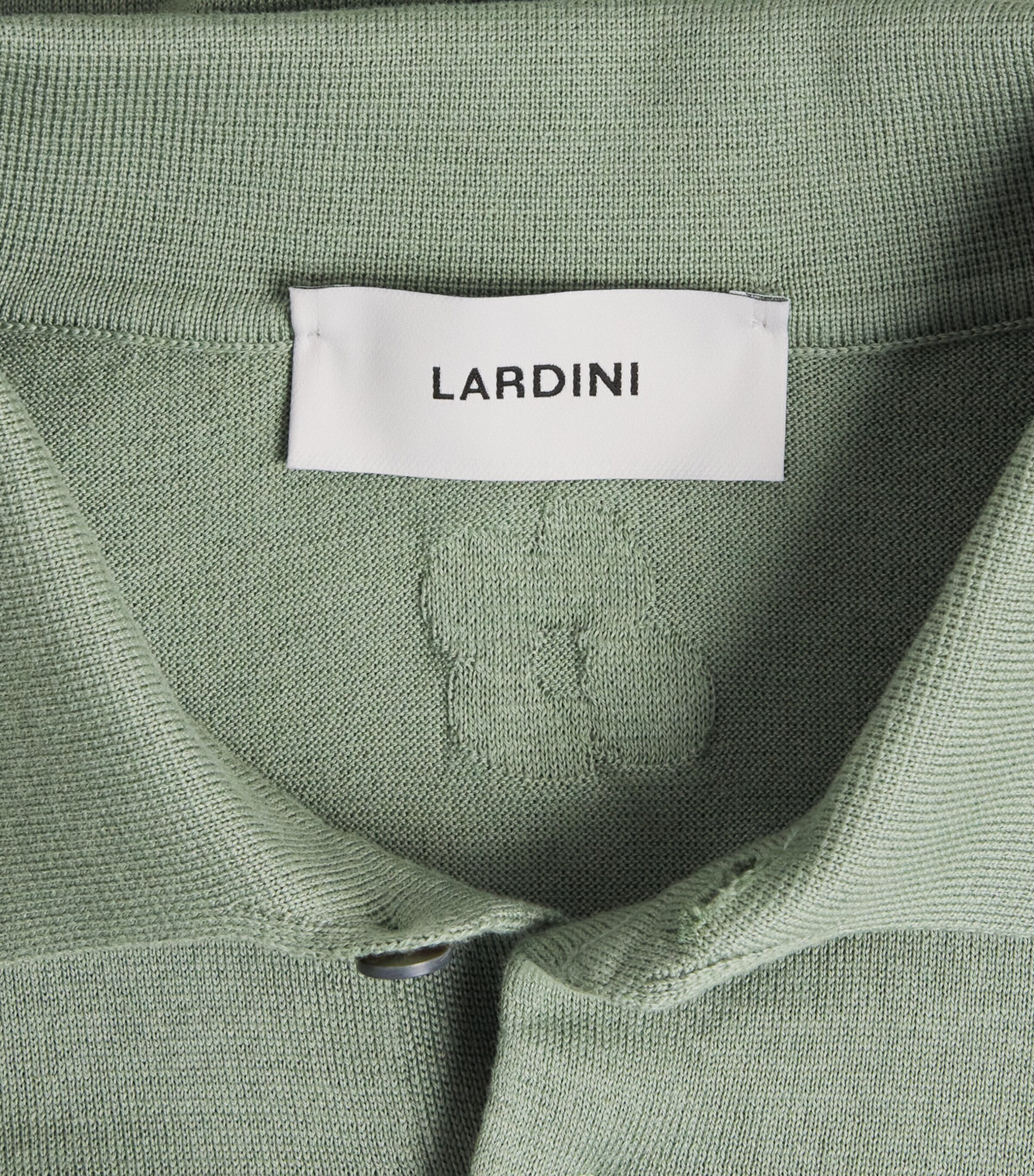 Cotton Knit Polo Shirt 510 SAGE GREEN Image 5