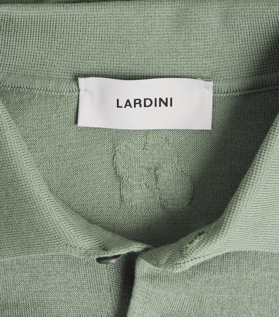 Cotton Knit Polo Shirt 510 SAGE GREEN Image 5