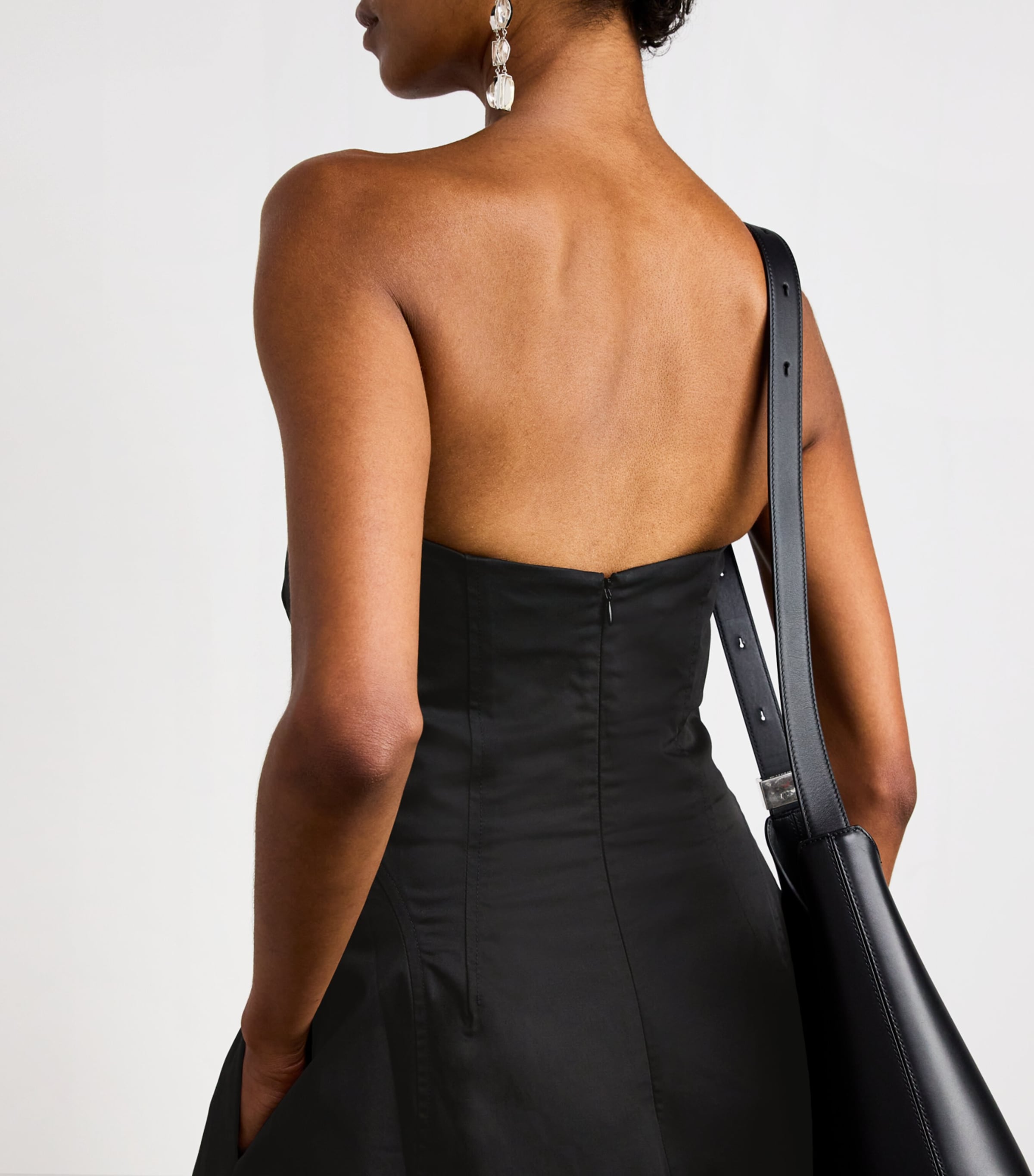 Organic Cotton-Blend Strapless Maxi Dress BLACK Image 4