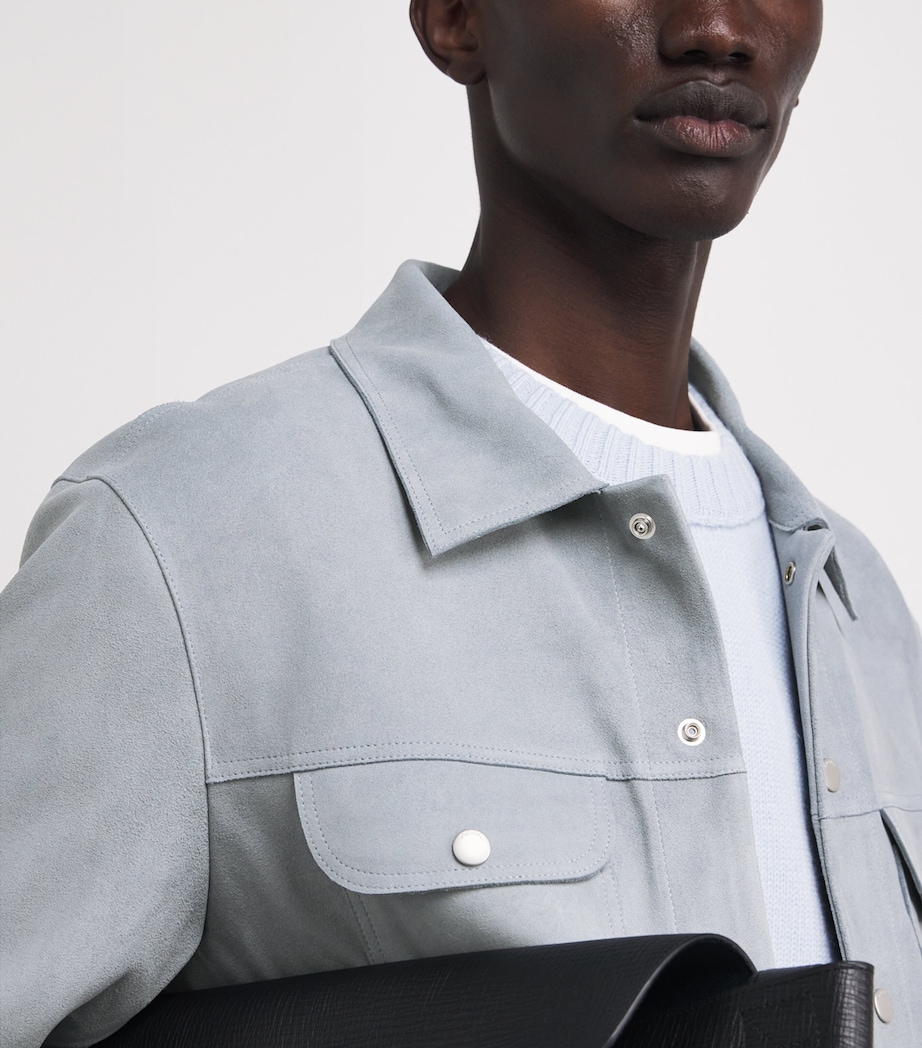 Suede Trucker Jacket SMOKY BLUE Image 3