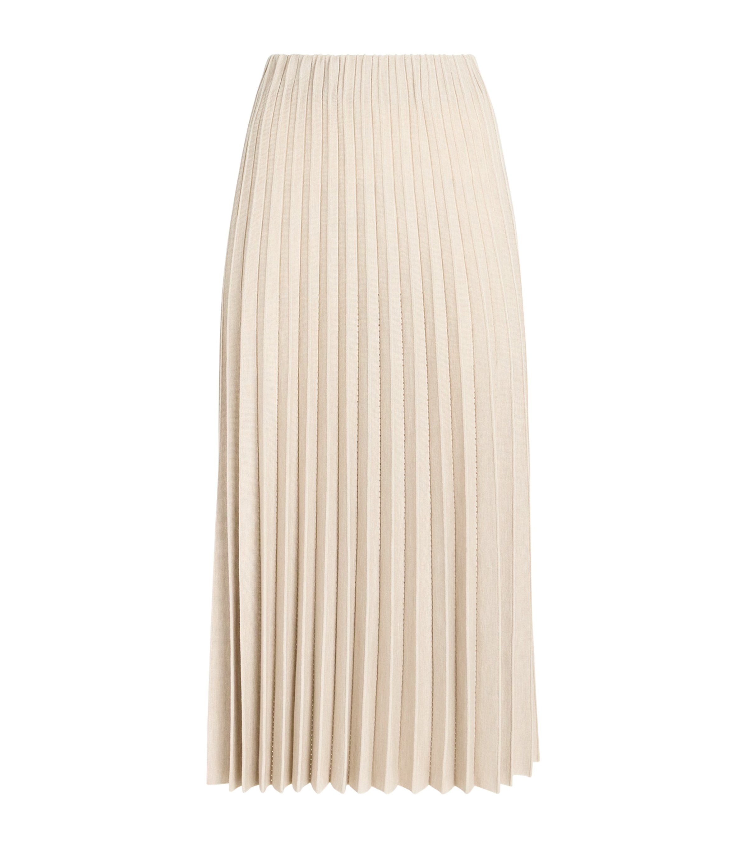 Agnona Womens Plissé Midi Skirt Beige Greige Image 1