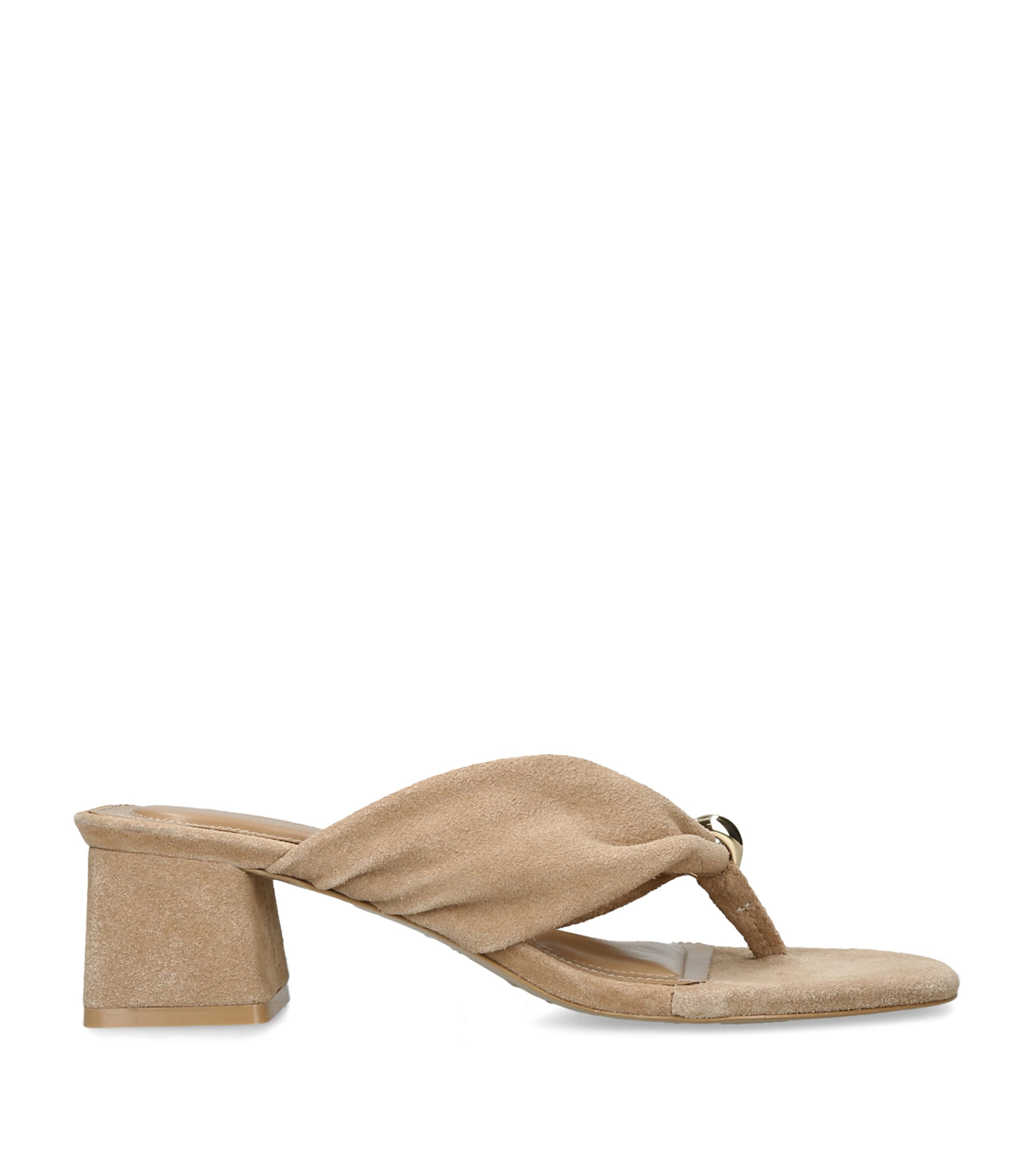 Simkhai Suede Stella Heeled Mules 50 Camel Image 1