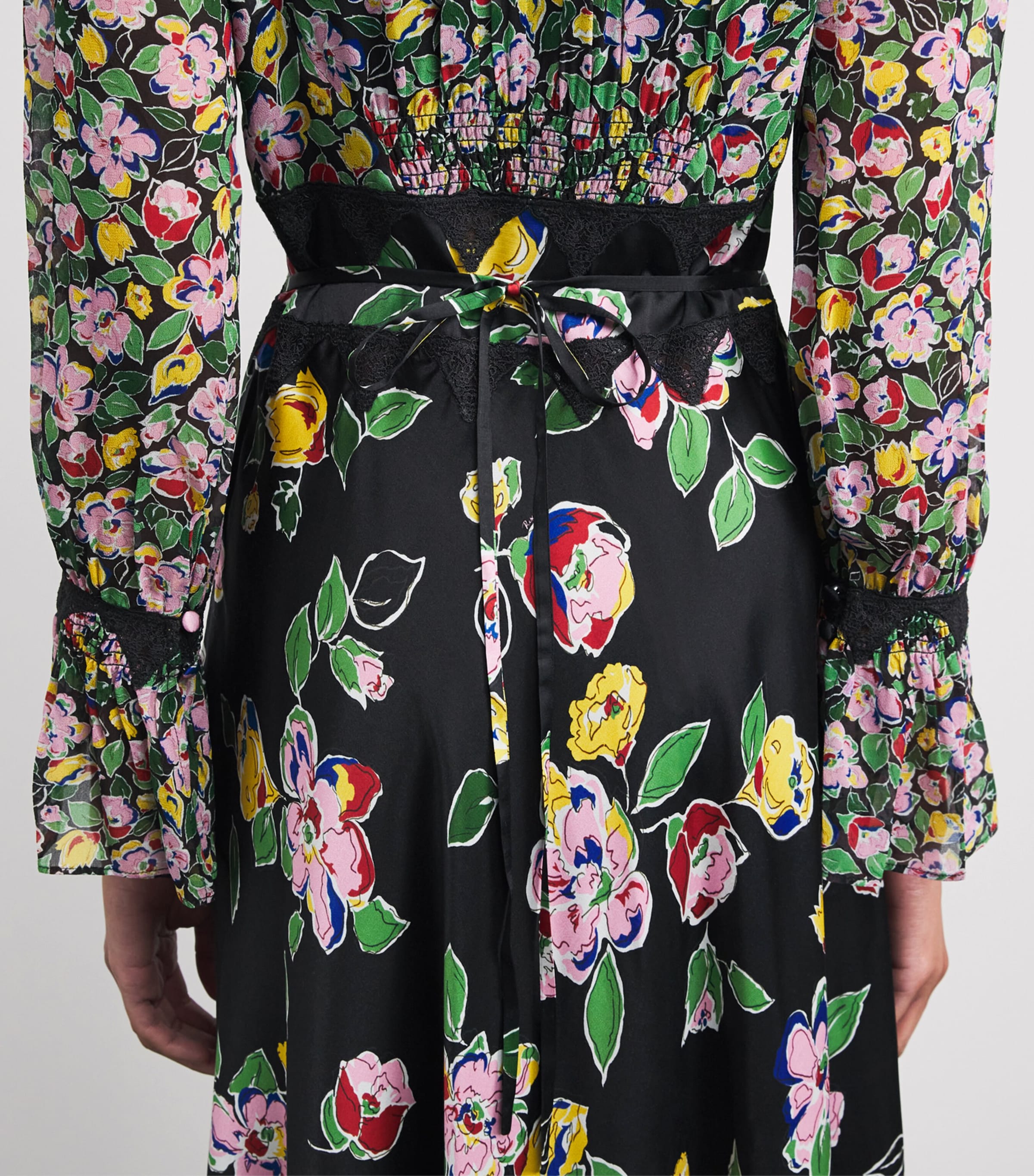 Satin Arlena Midi Dress KIMMIE MIX BLACK Image 4