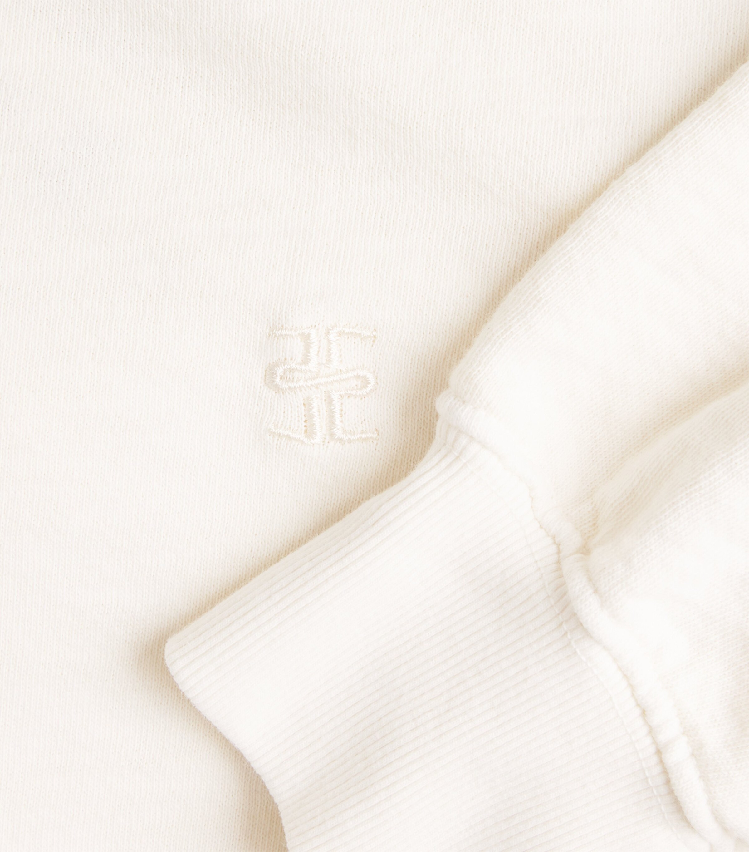 ÉTERNE Womens French Terry Cropped Sweatshirt Bone Image 6