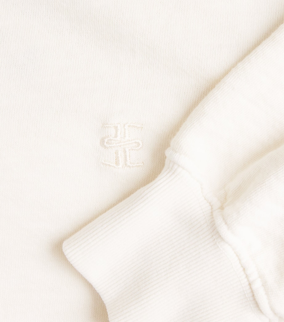 ÉTERNE Womens French Terry Cropped Sweatshirt Bone Image 6