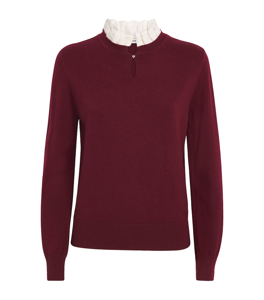 Wool Ruffle-Neck Sweater BORDEAUX Image 1
