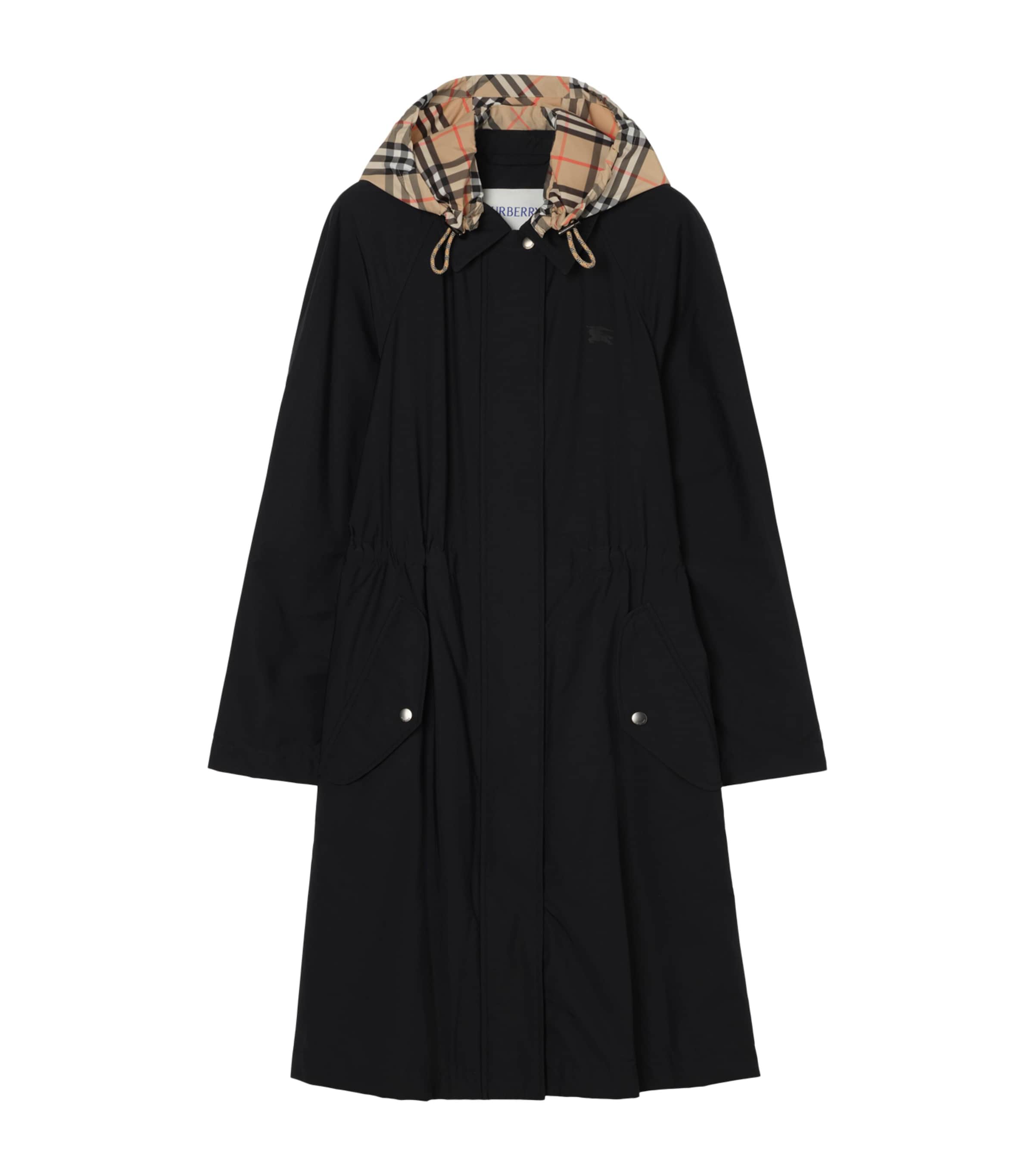 Burberry Womens Hooded Parka Black Image 1