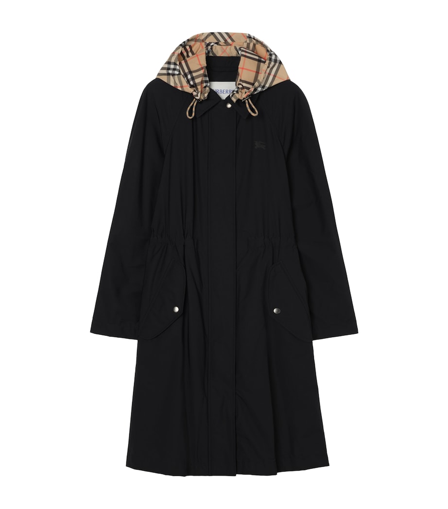 Burberry Womens Hooded Parka Black Image 1