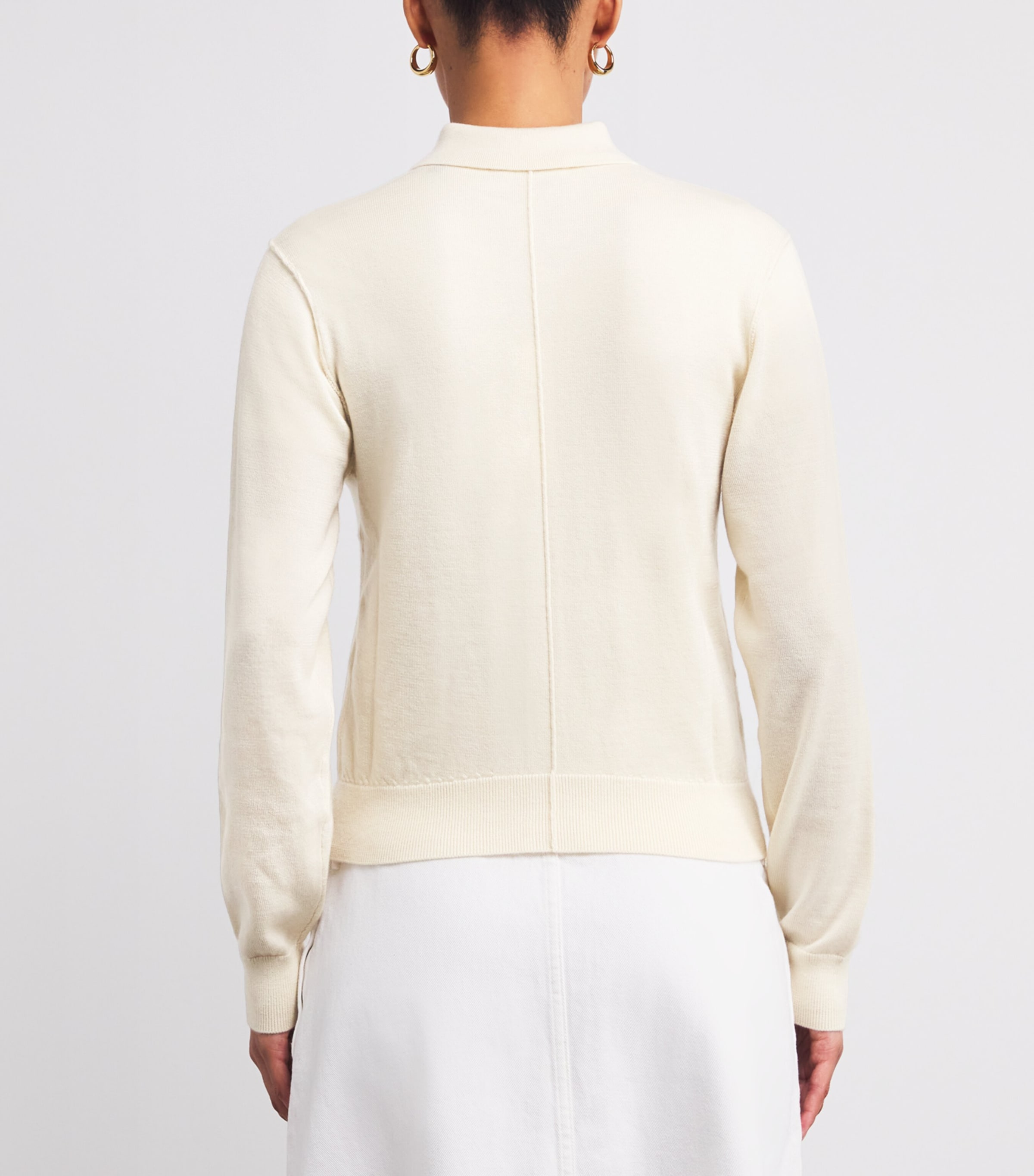 Cashmere Polo Cardigan CASHMERE ICE WHITE Image 4