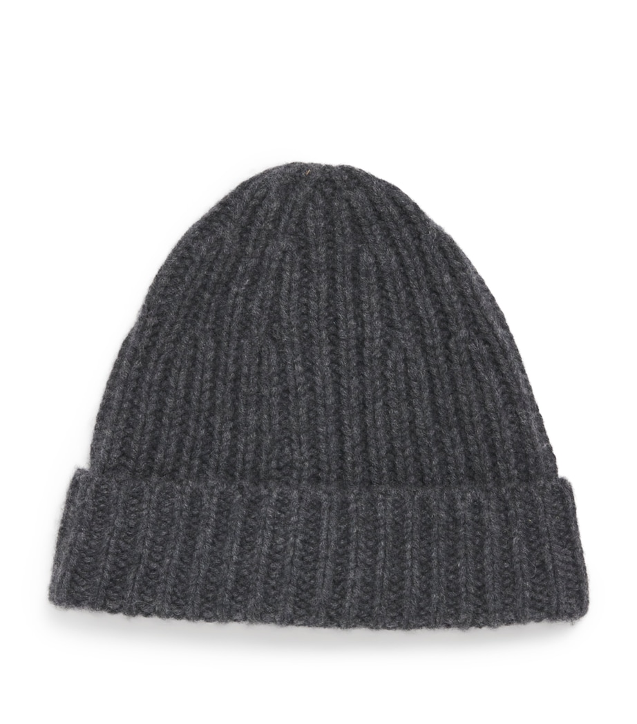 Yves Salomon Cashmere Ribbed Beanie Thunderstorm Image 1