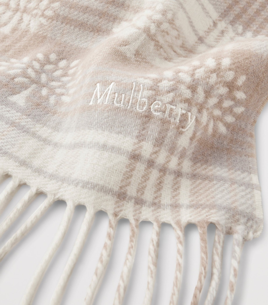 Mulberry Small Merino Check Tree Scarf Maple Image 4