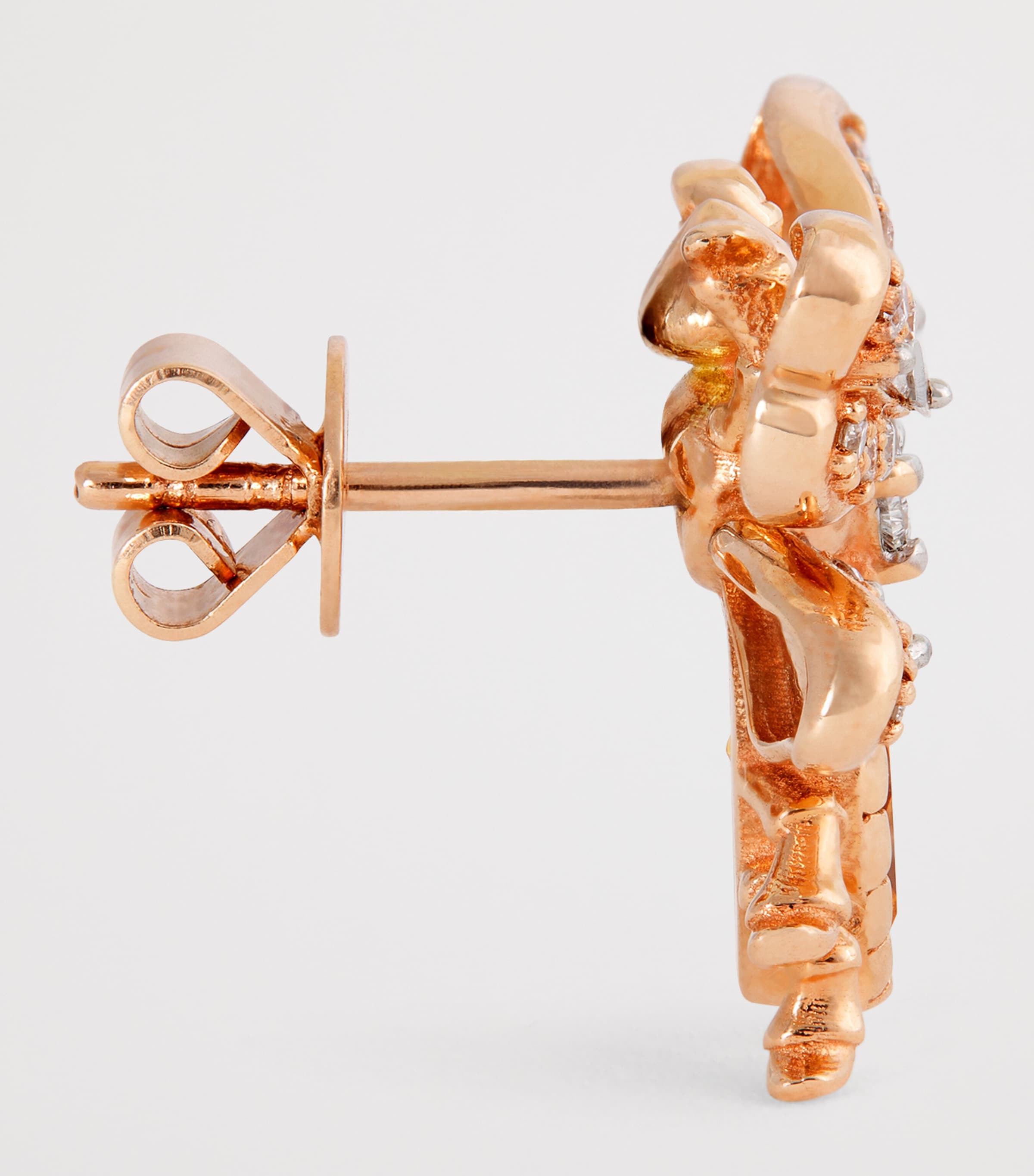 Rose Gold, Diamond and Citrine Queen Bee Bon Bon Stud Earrings ROSE GOLD Image 4