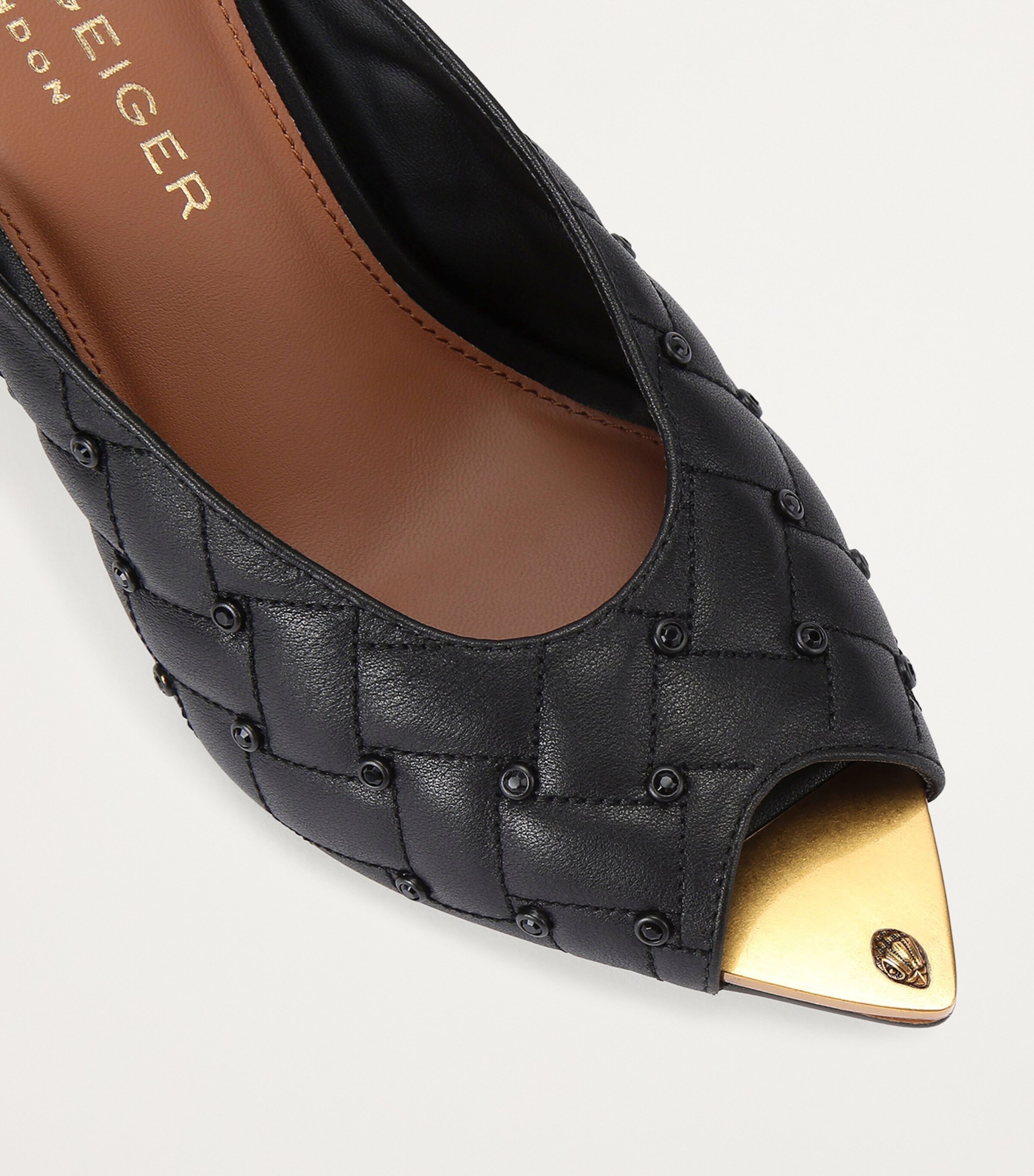 Kurt Geiger London Leather Embellished Regent Mules Blk/other Image 4