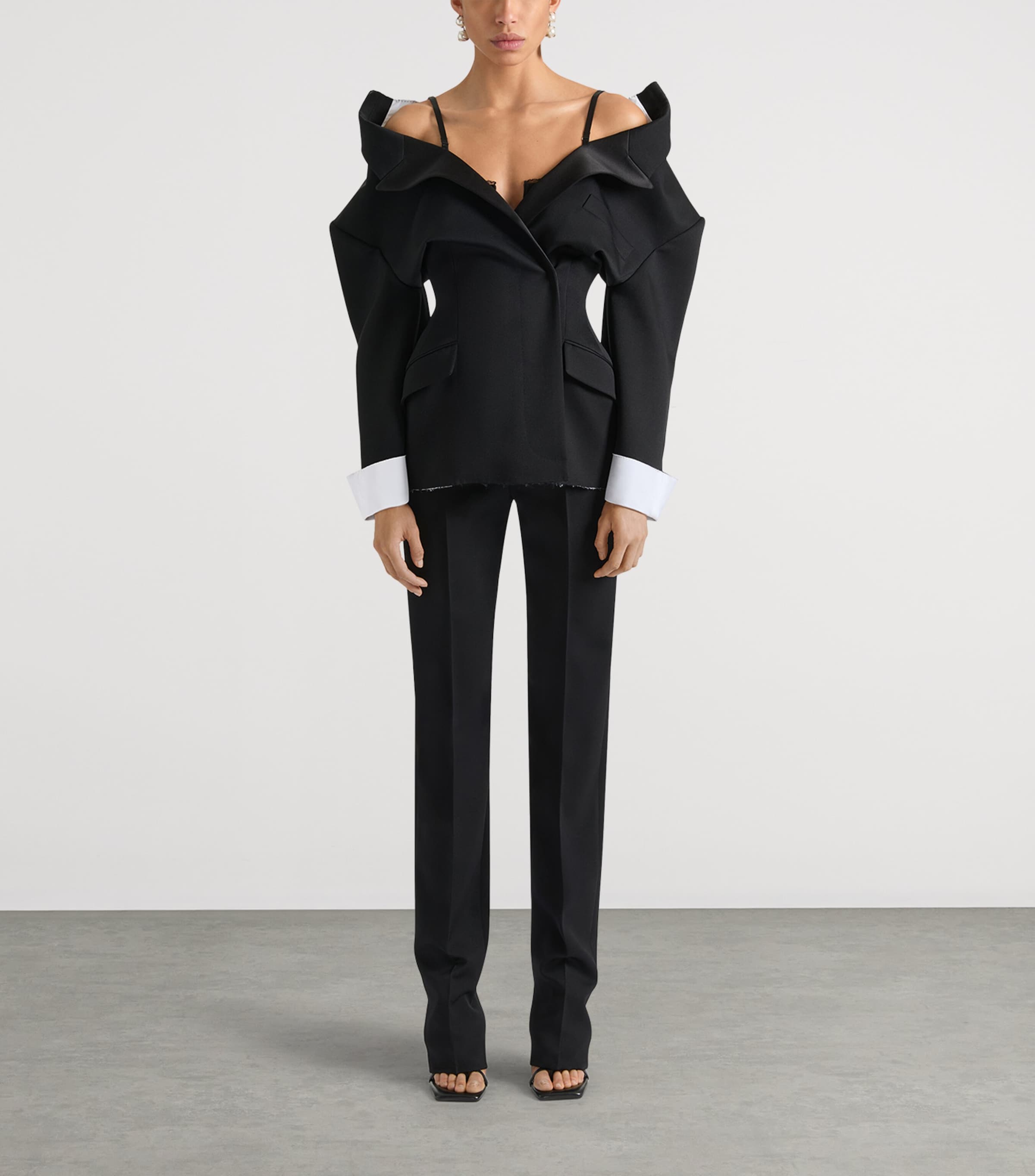 Givenchy Womens Wool Deconstructed Blazer Black Image 2