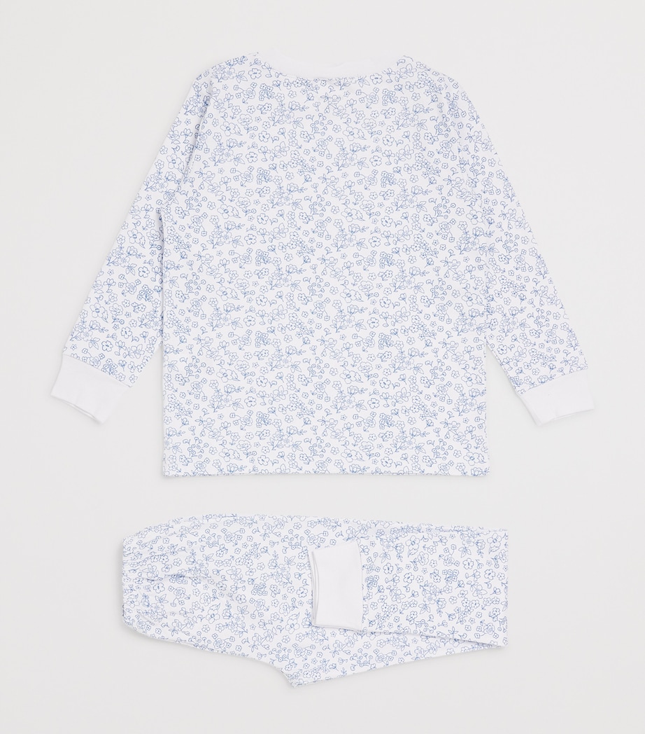Pima Cotton Floral Pyjamas (2-6 Years) K410 NAVY Image 2