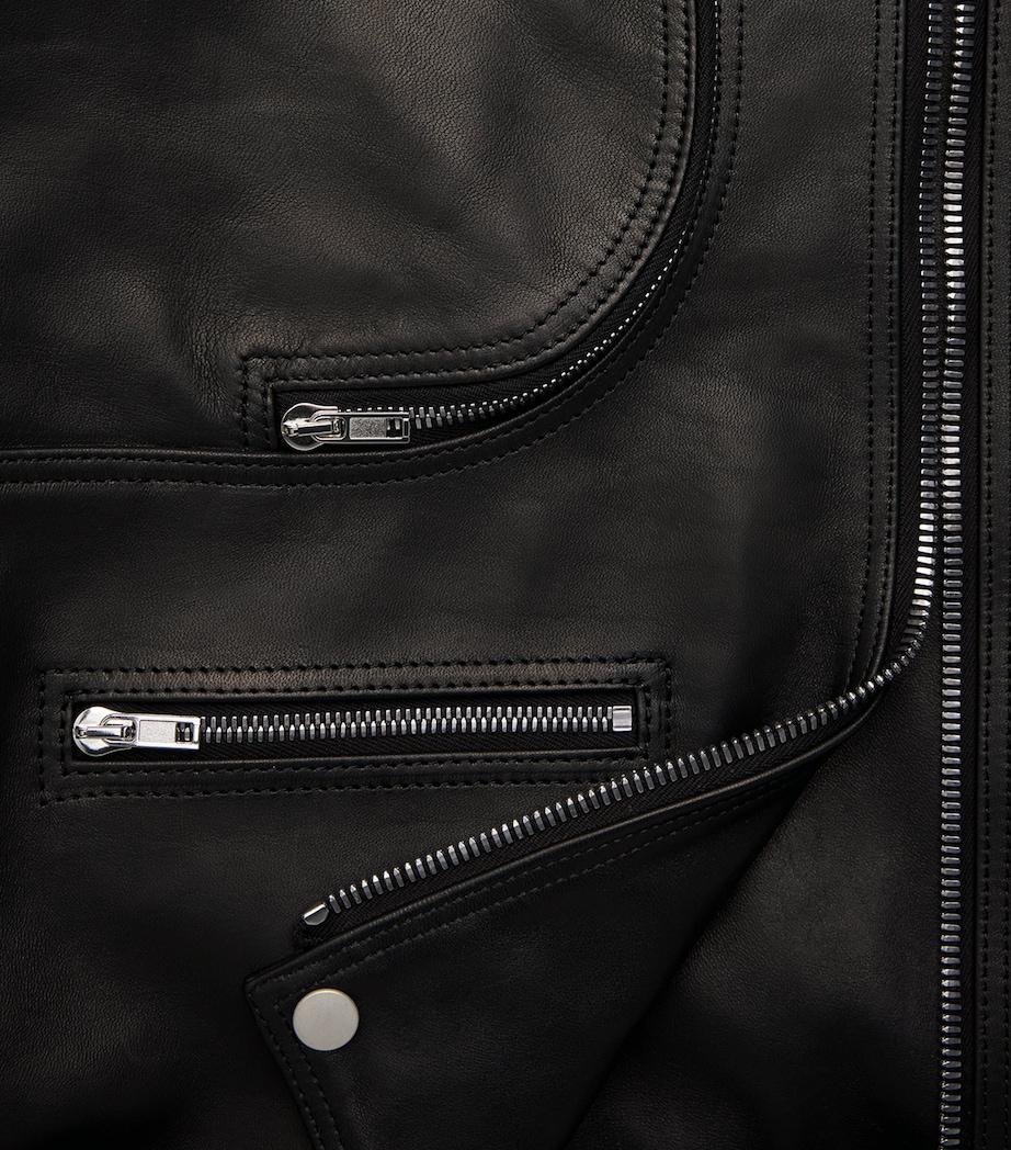 Rick Owens Mens Leather Bauhaus Stooges Gilet Image 5