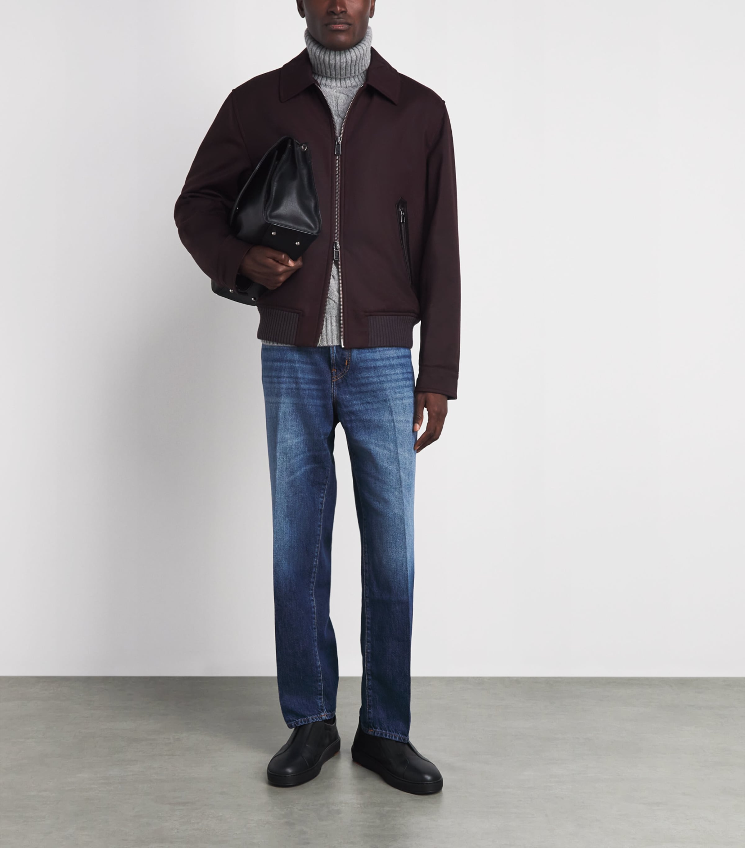 Isaia Mens Cashmere Cable-Knit Rollneck Sweater Image 2