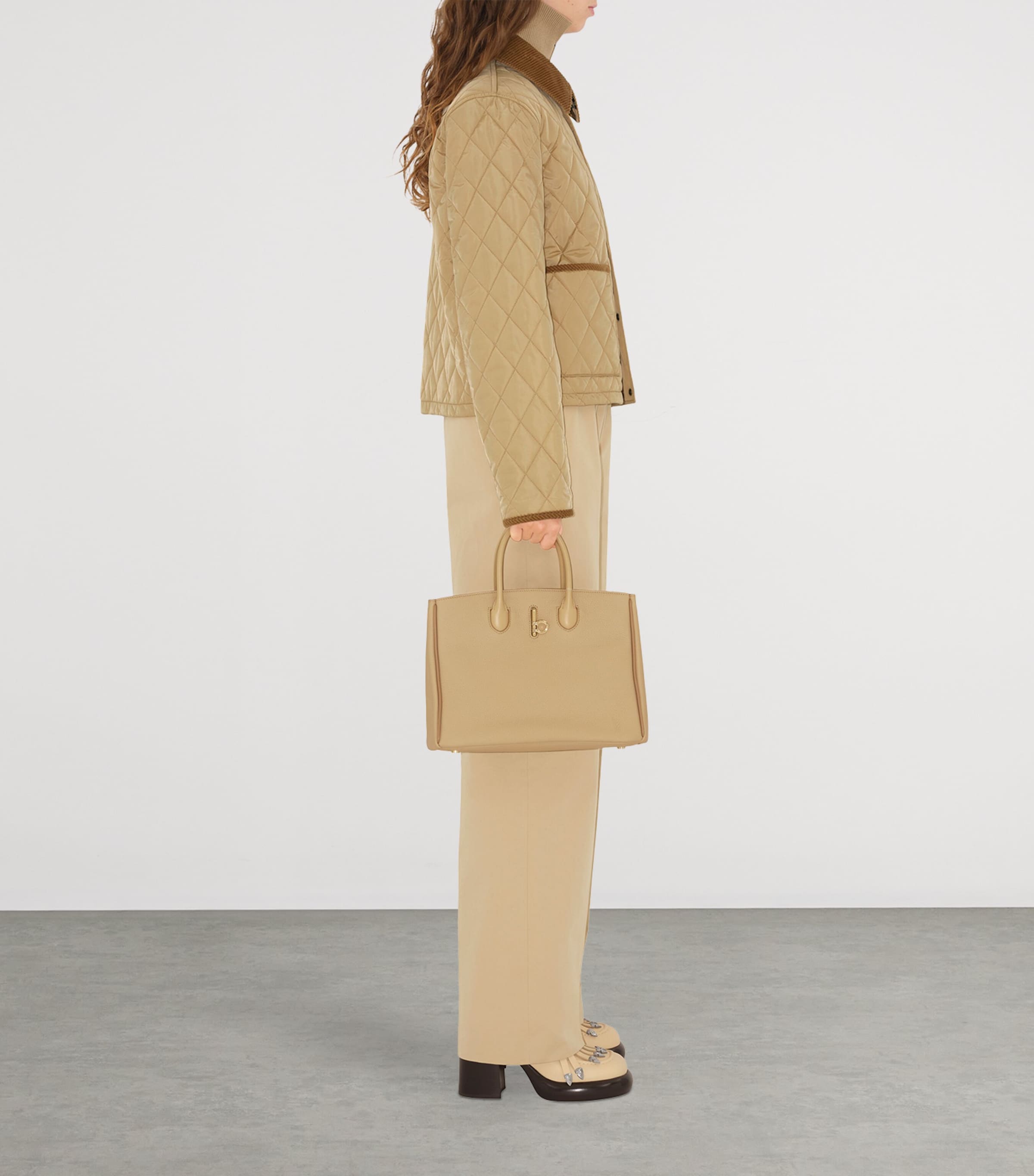 Quilted Field Jacket FLAX/SAND IP CHECK Image 5