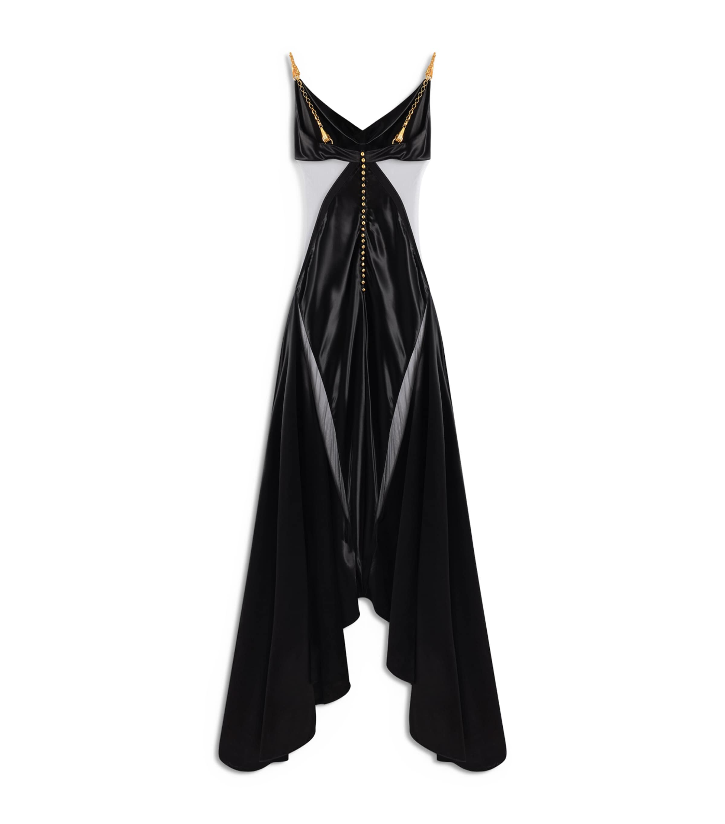 Schiaparelli Womens Satin Bias-Cut Gown Black Image 6