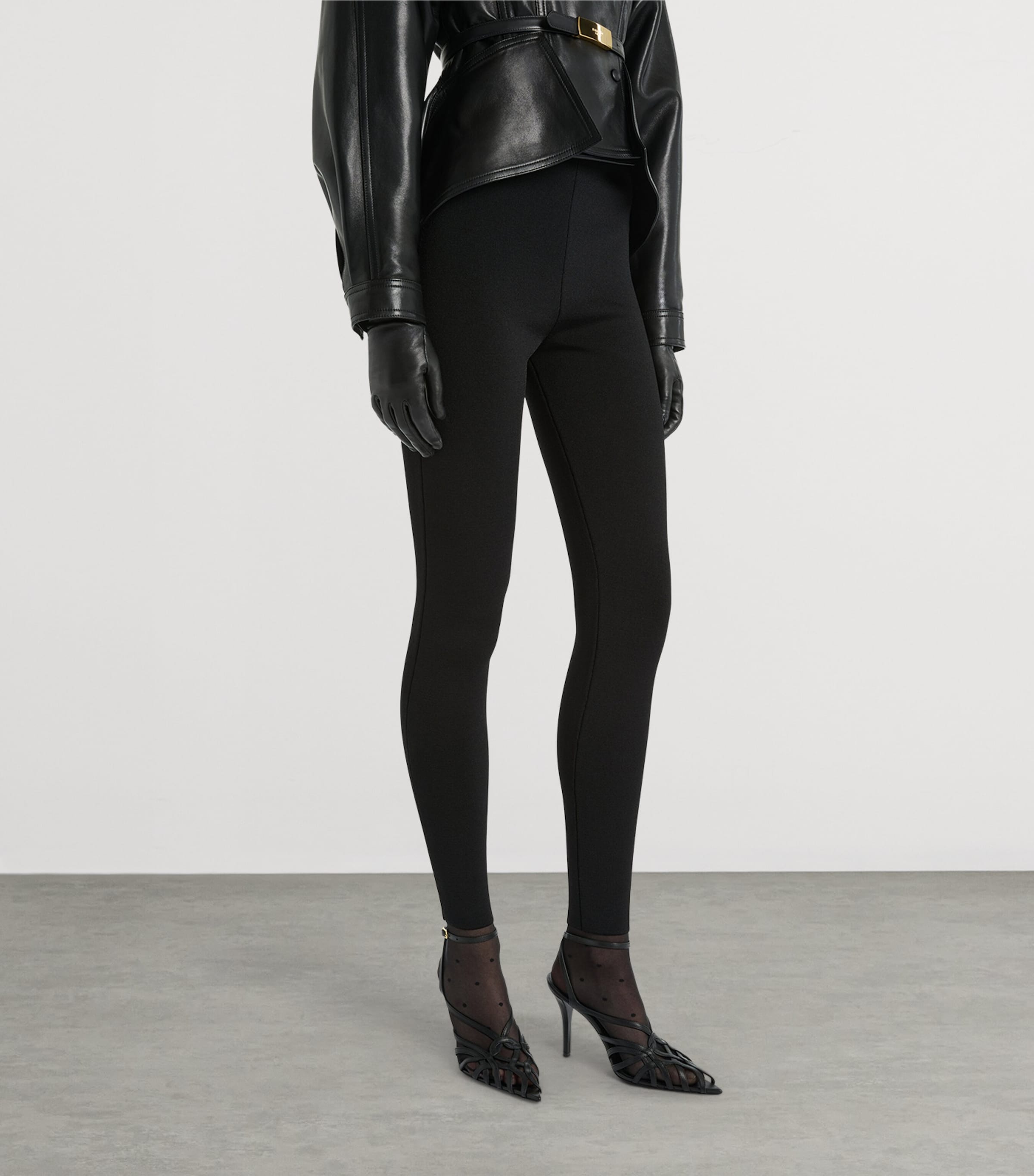 Balmain Womens Jersey High-Rise Trousers Noir Image 3