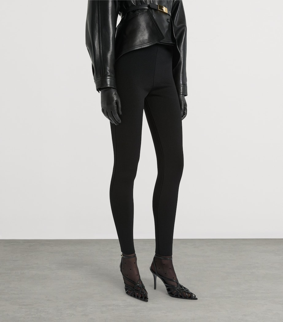 Balmain Womens Jersey High-Rise Trousers Noir Image 3