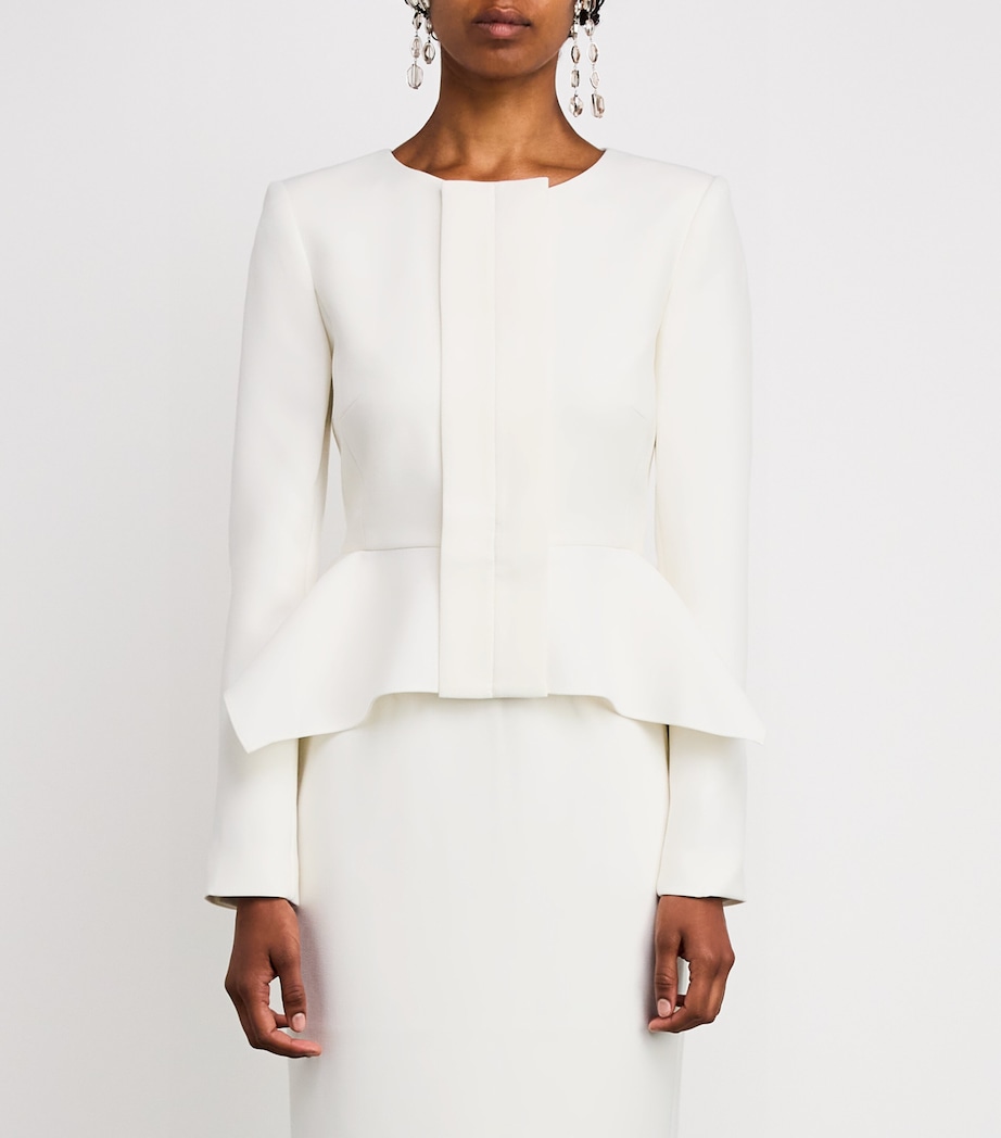 Crepe Peplum Jacket CREAM Image 3