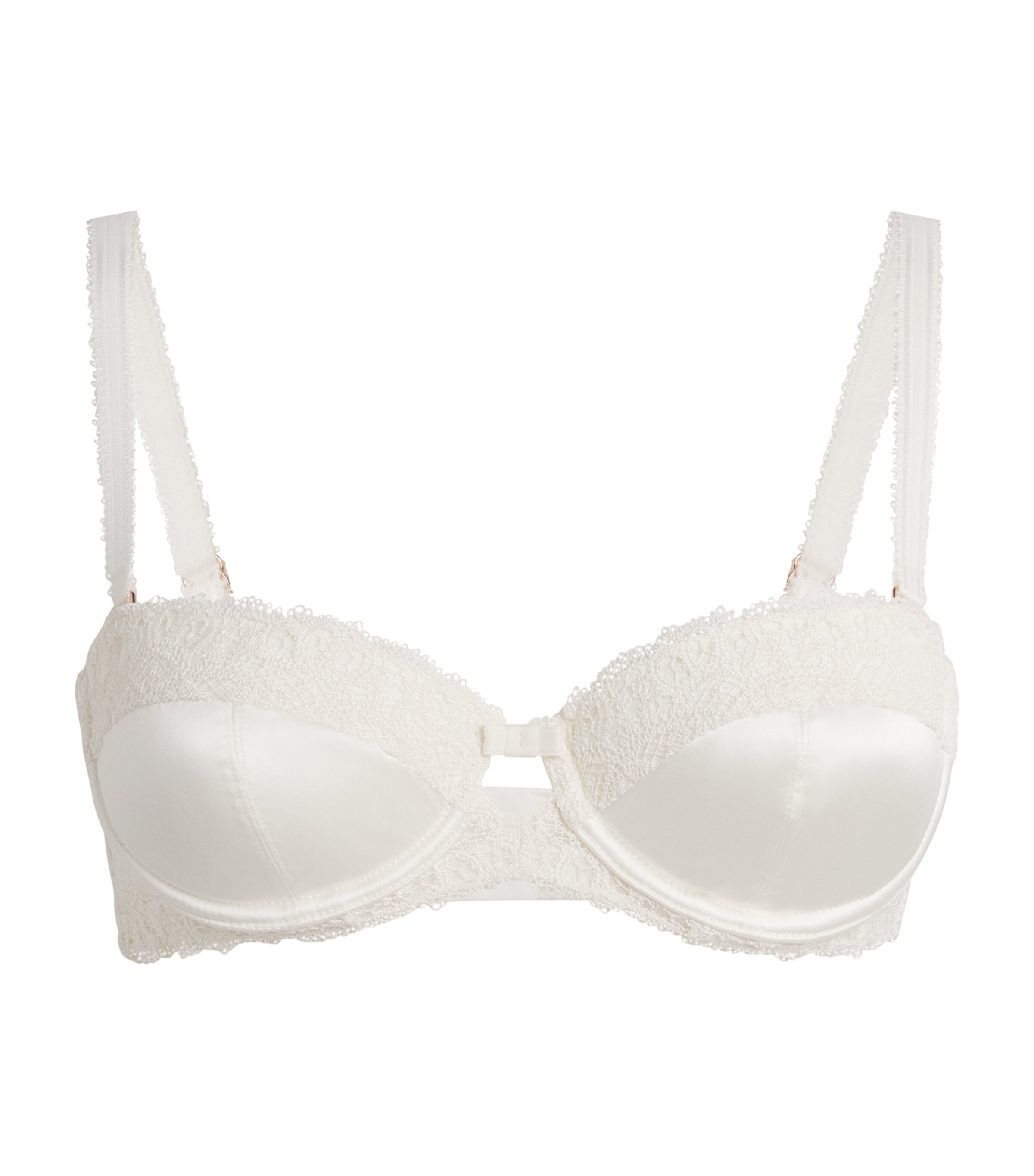 Shop Simone Perele Lace-trim Symphonie Bandeau Bra In White