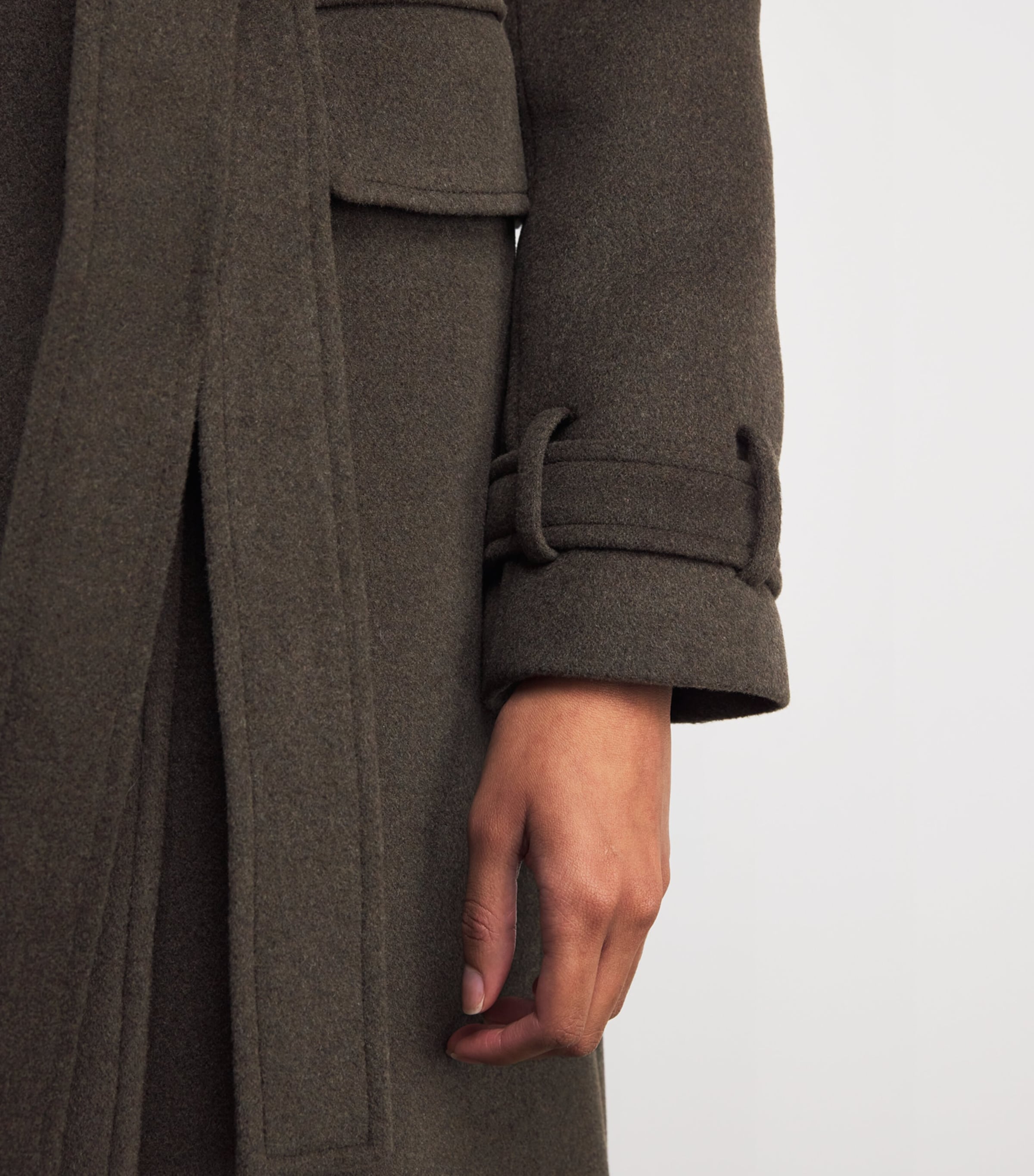 Wool-Blend Double-Breasted Coat KHAKI Image 6