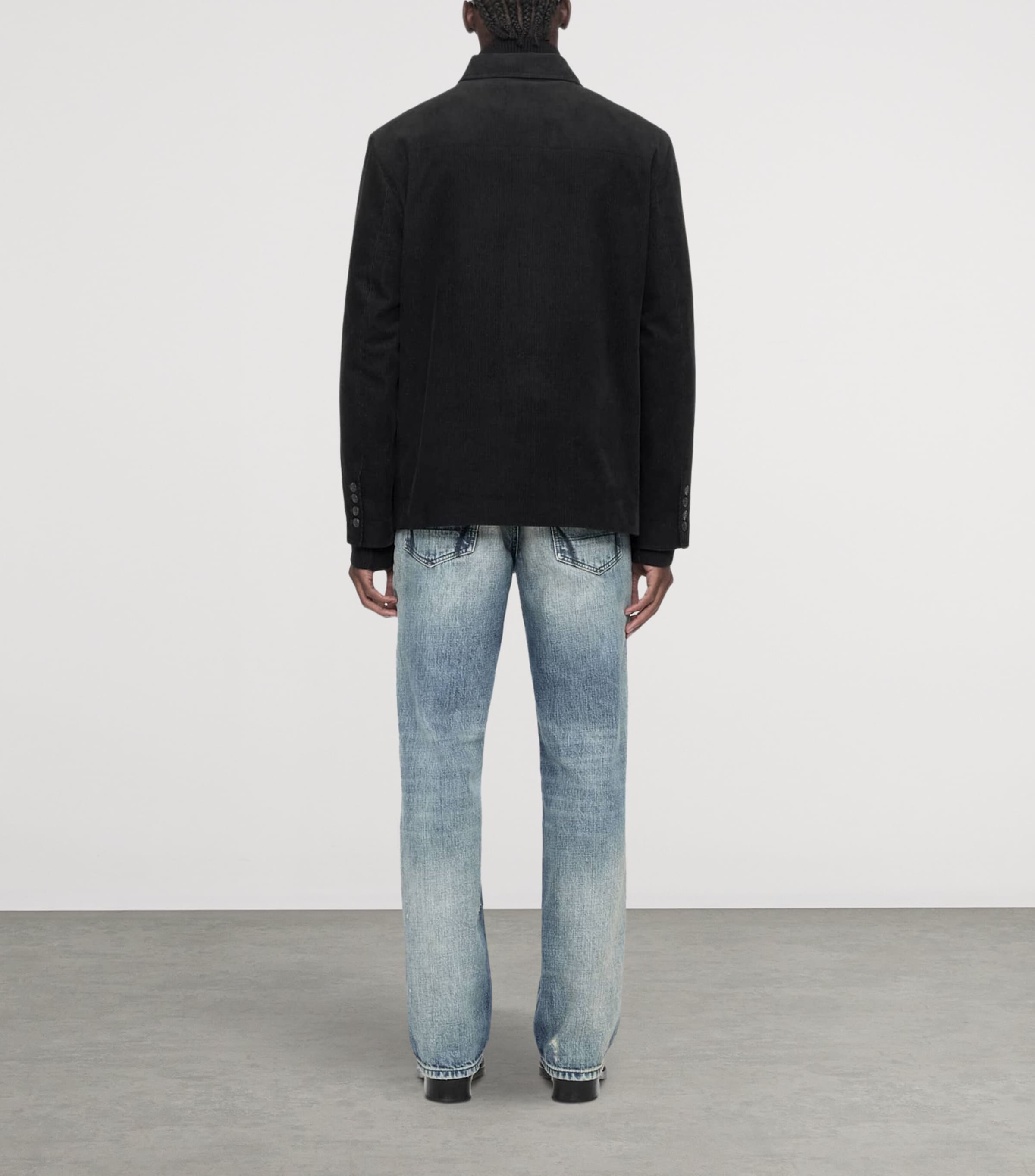 AllSaints Mens Courduroy Eden Jacket Black Image 7