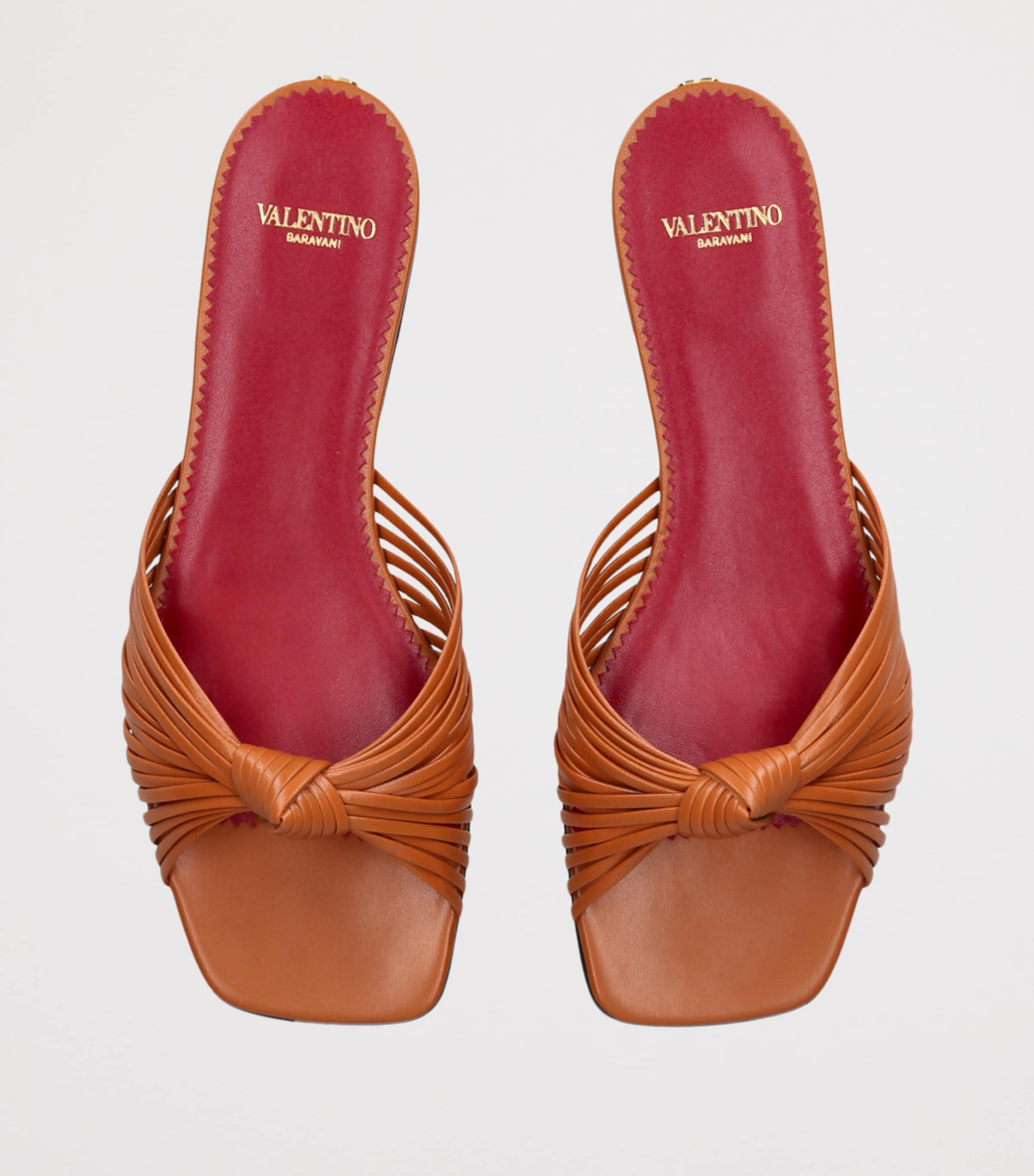 Valentino Garavani Leather Annet Sandals Rust Image 4