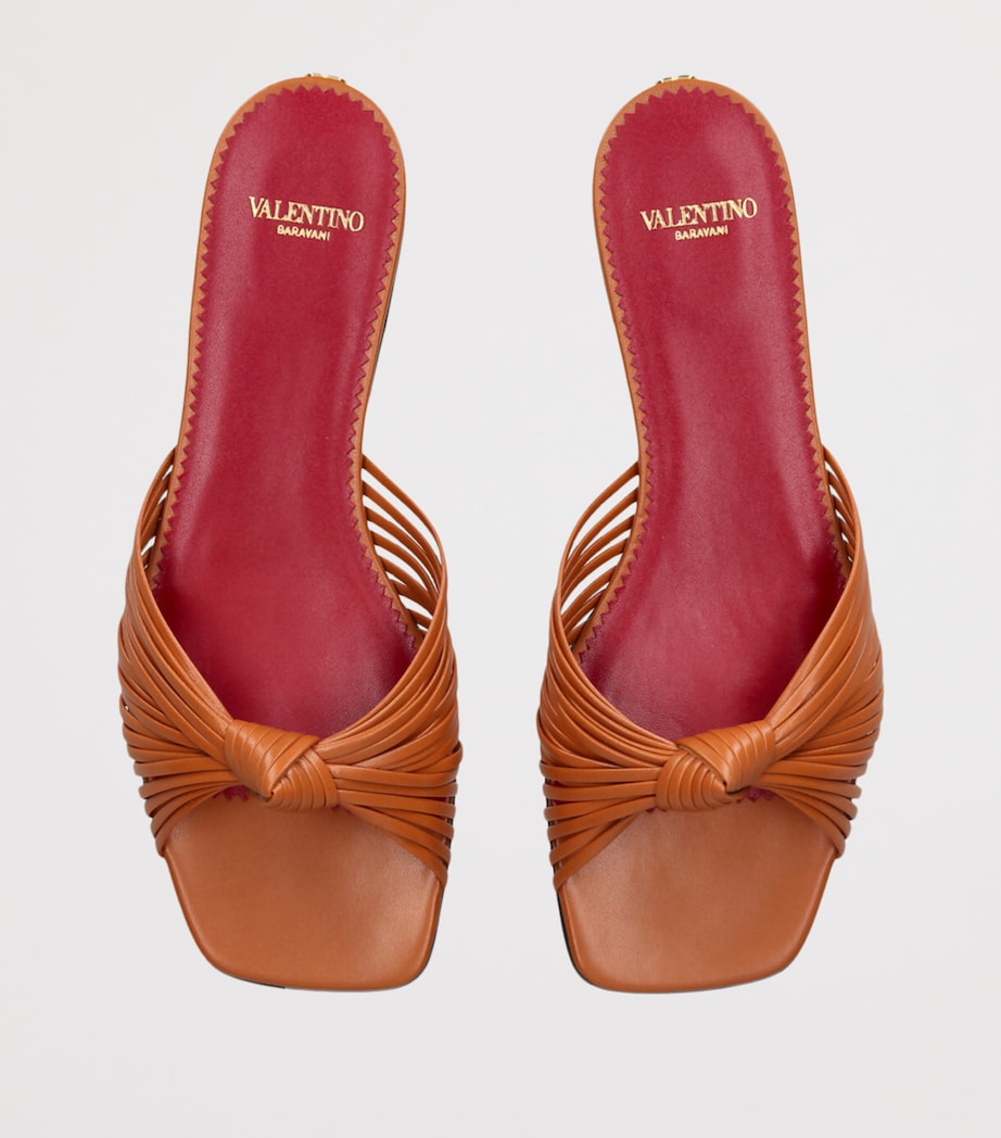 Valentino Garavani Leather Annet Sandals Rust Image 4