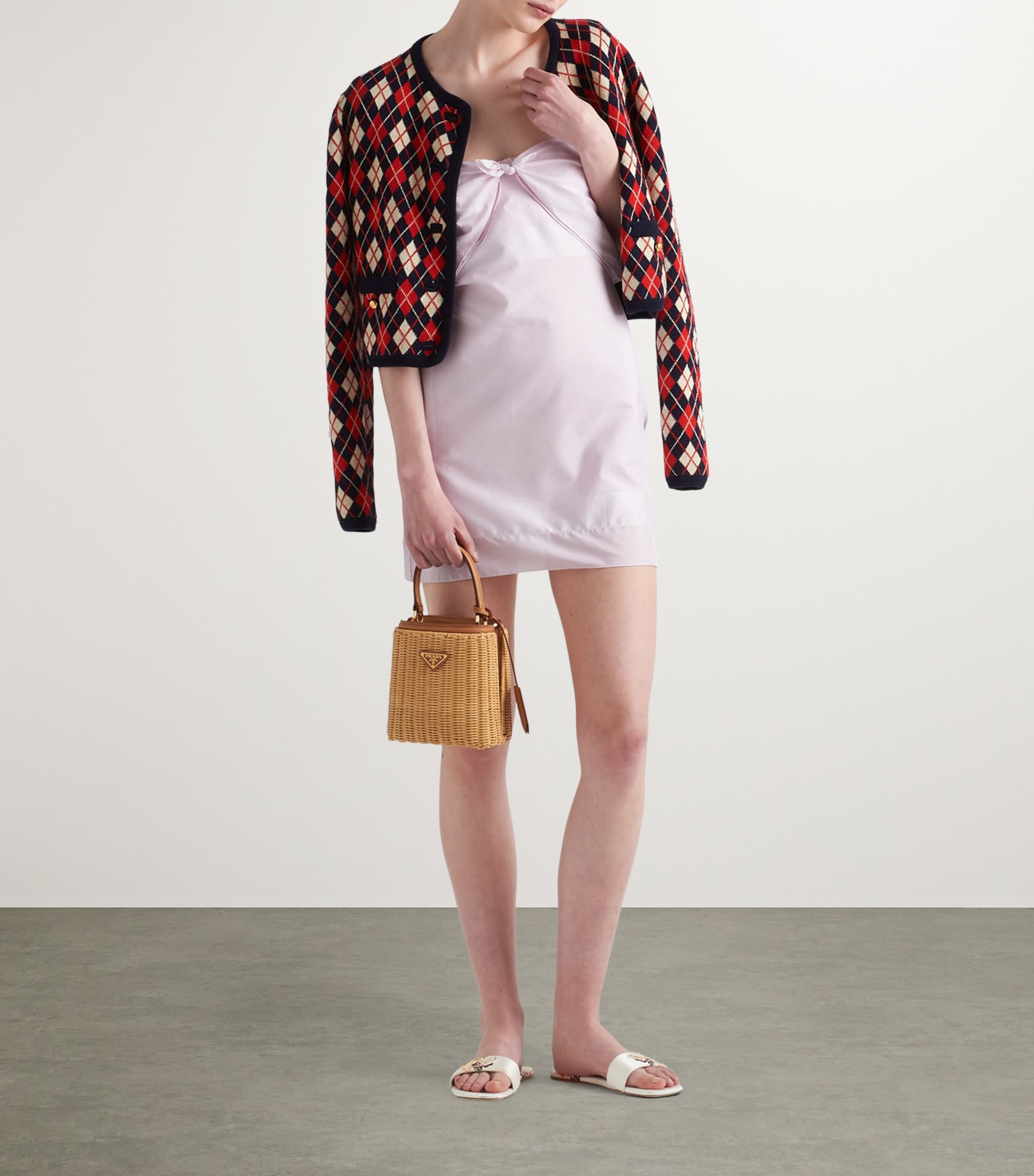 Mini Wicker Panier Top-Handle Bag F0018 Image 2